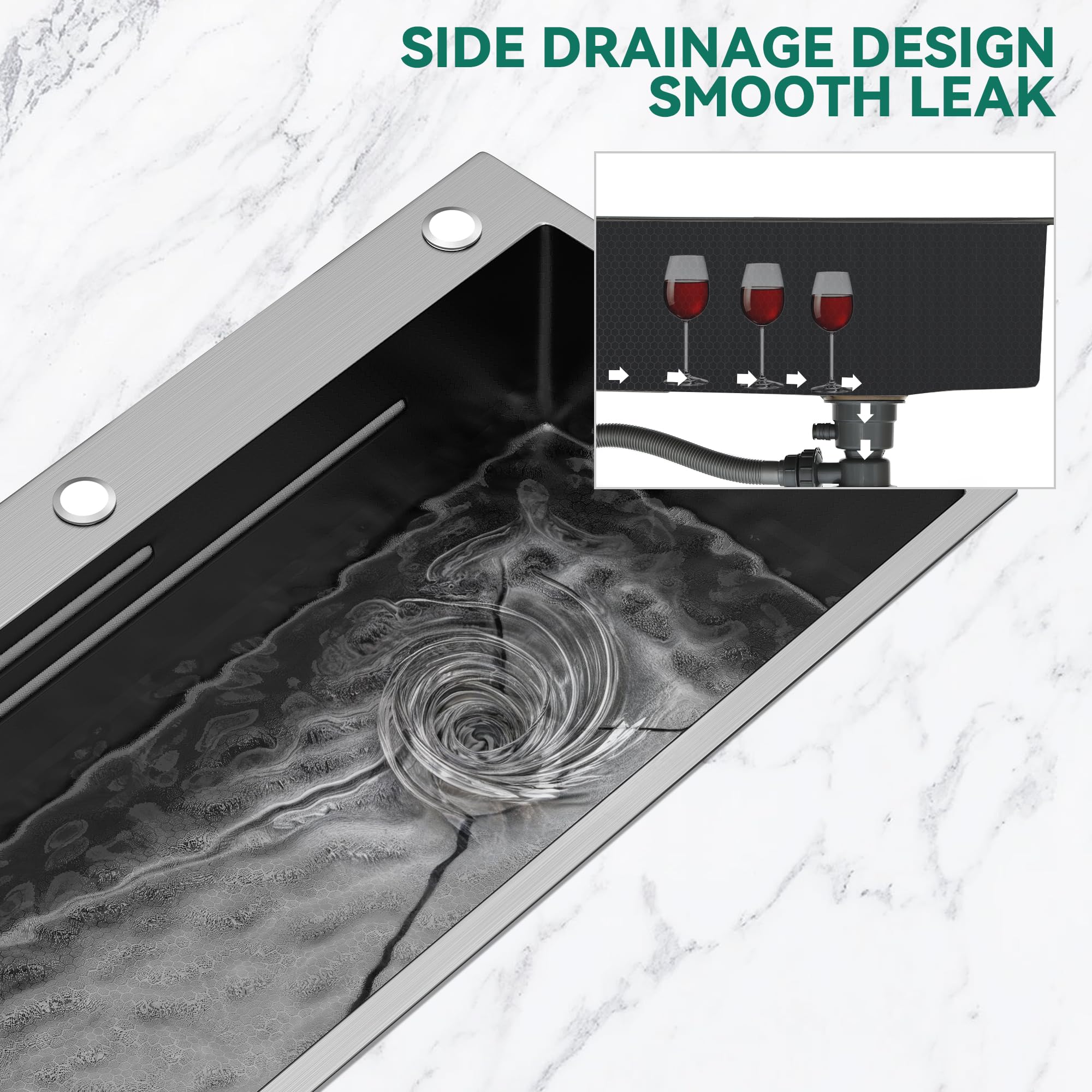 Yitahome Drop In Kitchen Sink Workstation 30 Inch, Top Mount Stainless Steel Nano Gunmetal Black Sink W/Cutting Board& Strainer,