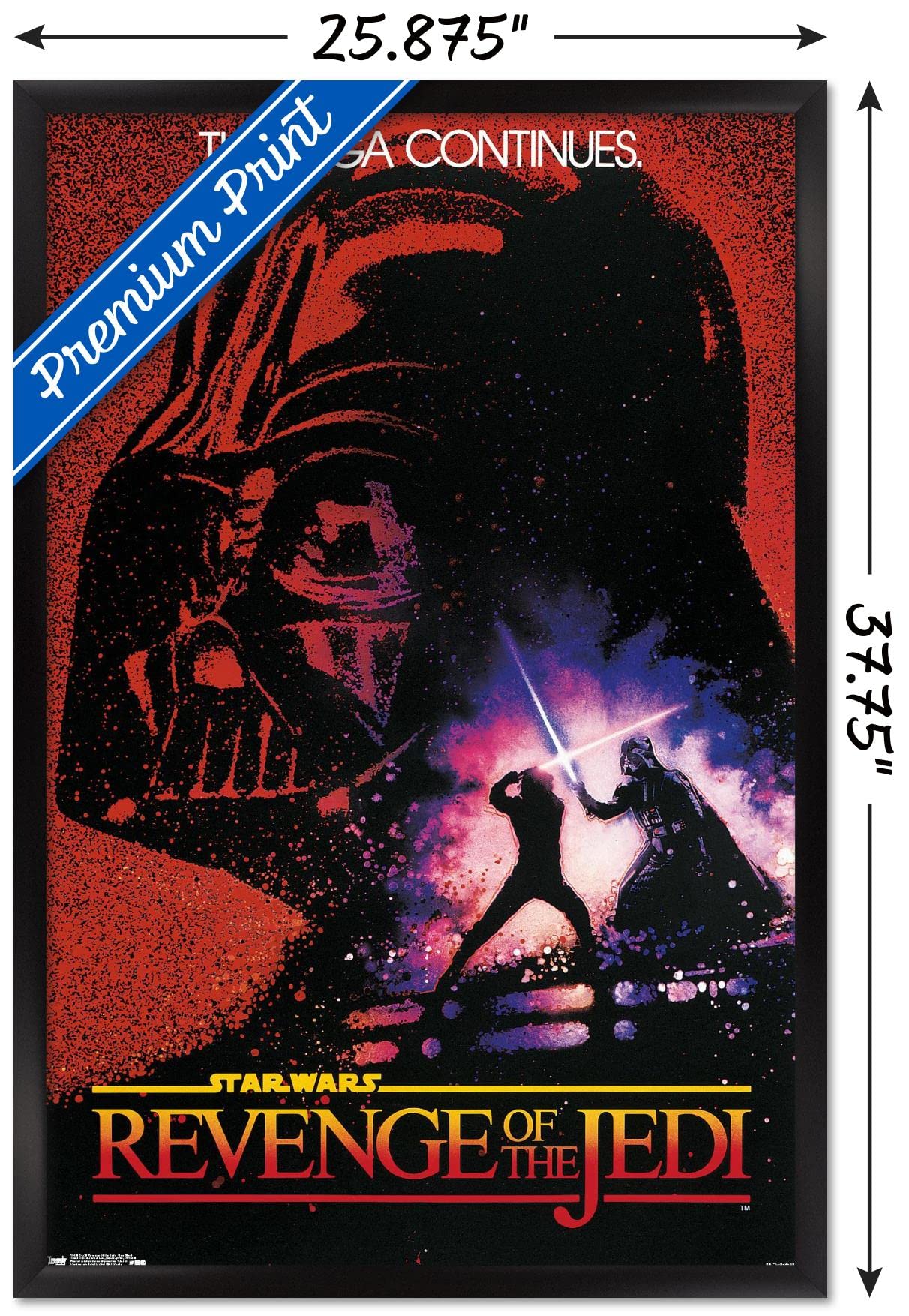 Trends International 24X36 Star Wars: Revenge Of The Jedi - One Sheet Wall Poster, 24'' X 36'', Black Framed Version