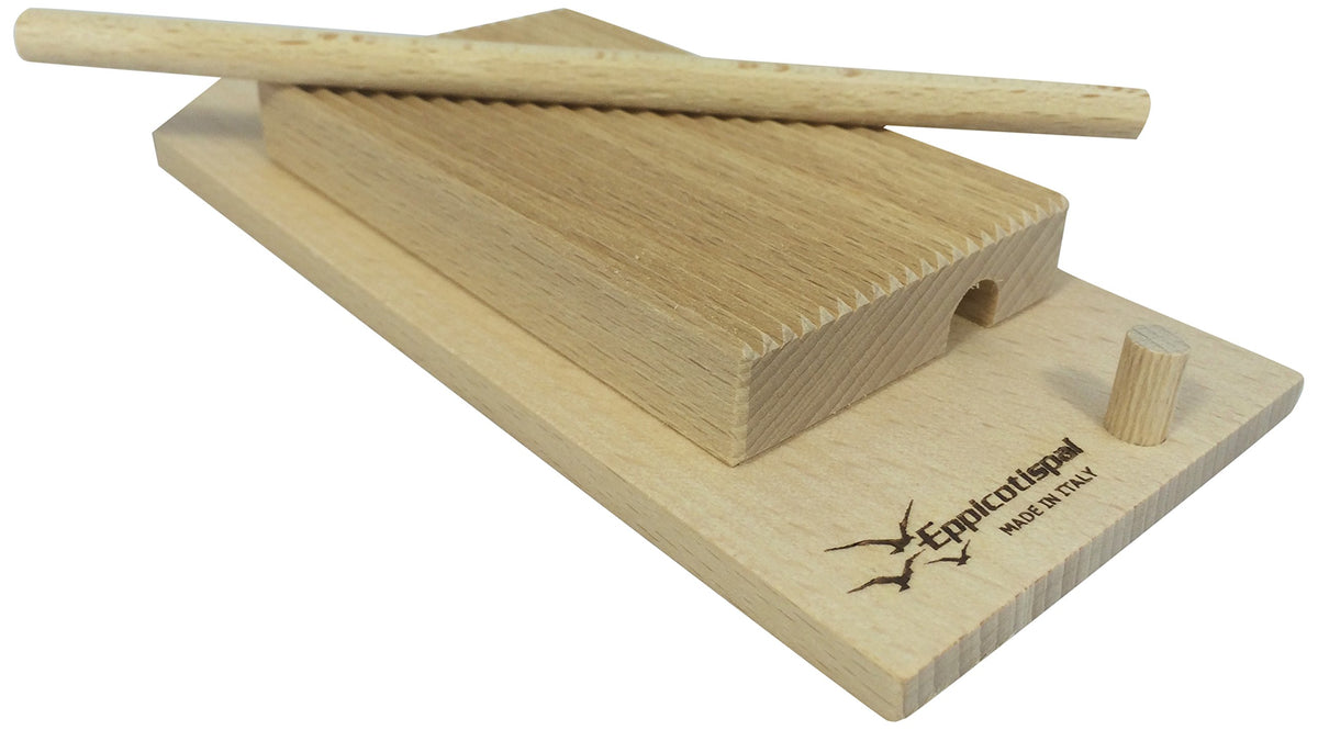 Eppicotispai Garganelli And Gnocchi Stripper With Paddle, Natural Beechwood, Brown