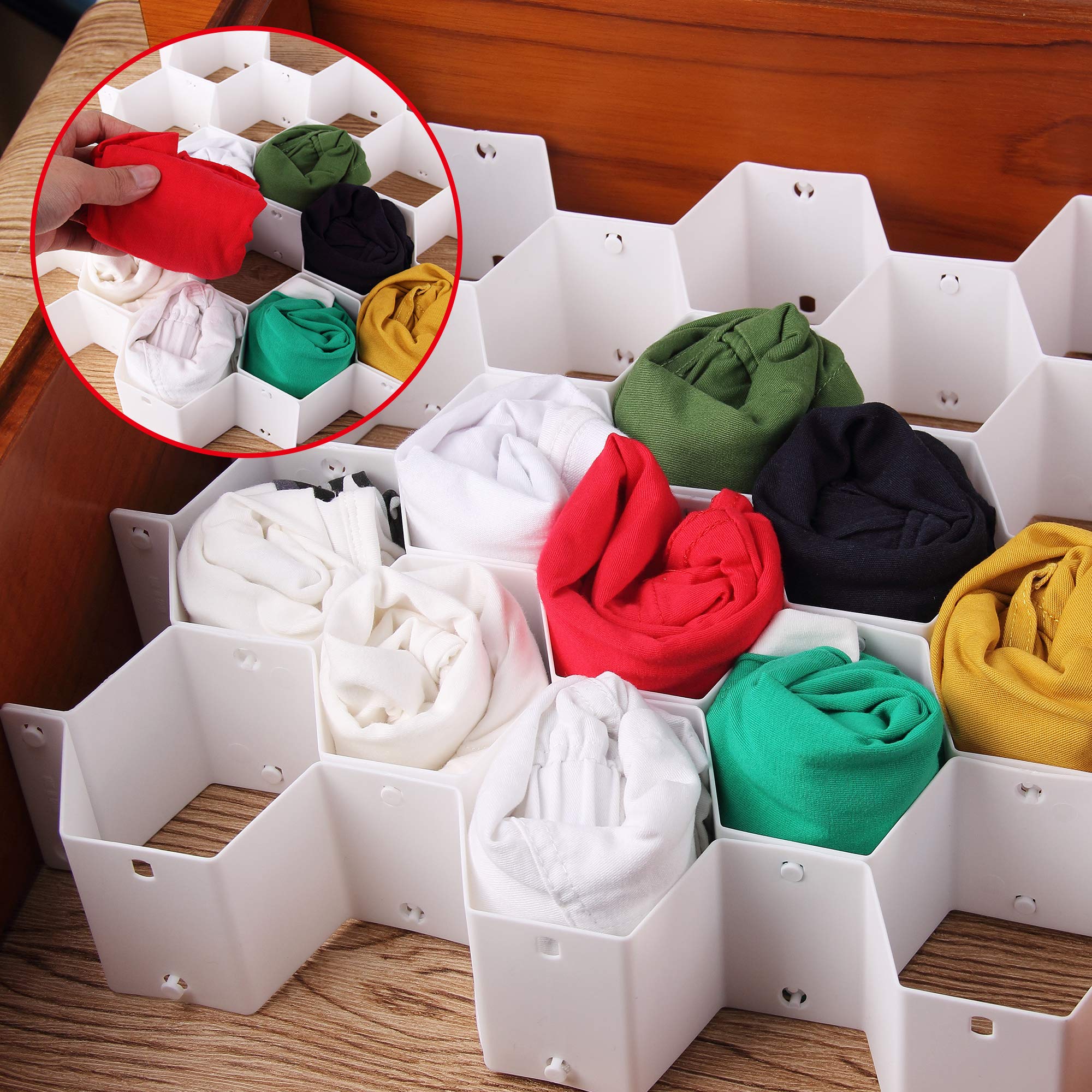 JIAKAI Honeycomb Drawer Organizer