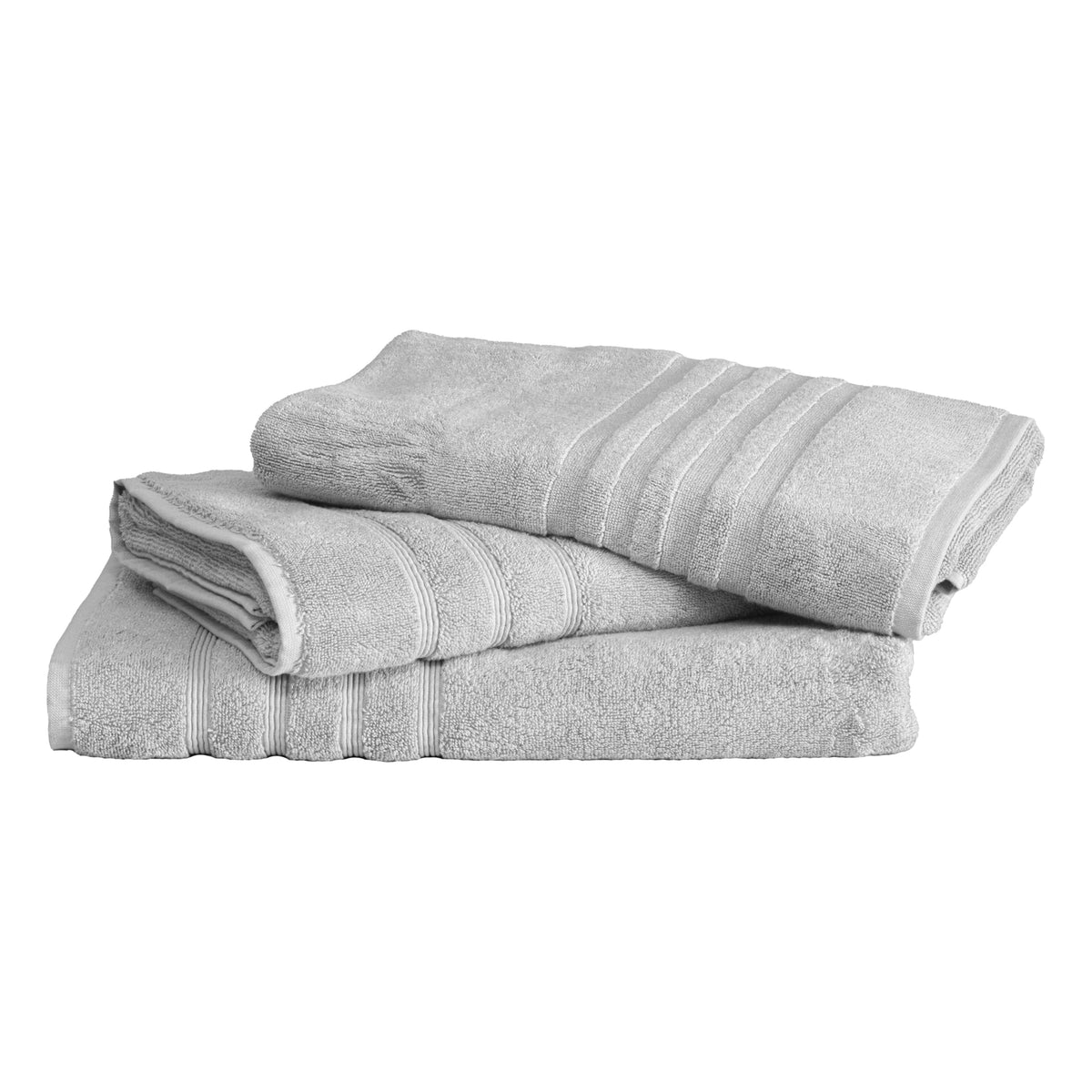 Mosobam Luxury Turkish 3Pc Mixed Bath Bundle 2 Sizes For Body Towels And 1 Xl Bath Mat Light Grey (Gray) 700 Gsm & 1000 Gsm Bamb