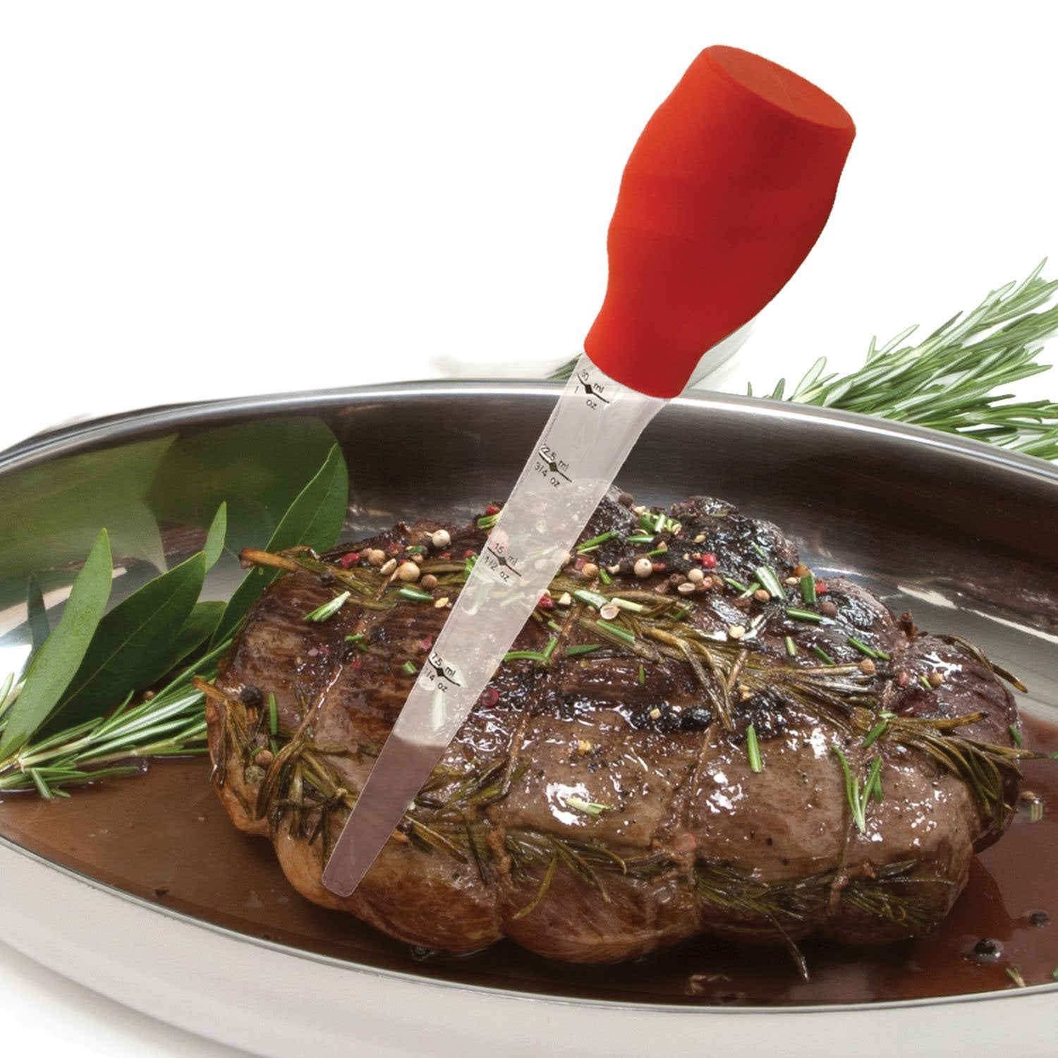 Norpro Silicone Stand Up Baster with Cleaning Brush, One Size, Red - Model 5899