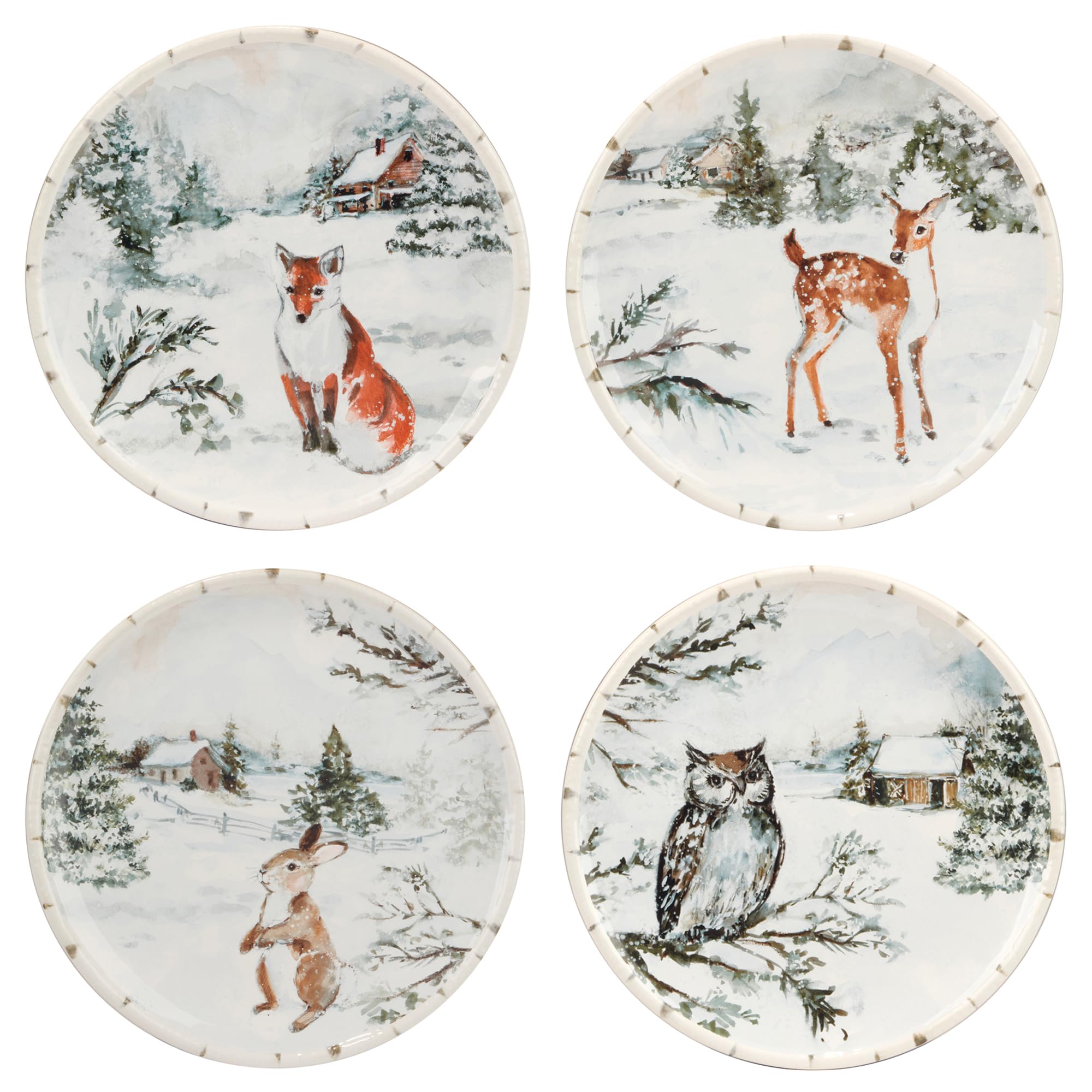 Certified International Winter Frost 8.5 Salad/Dessert Plates, Set of 4