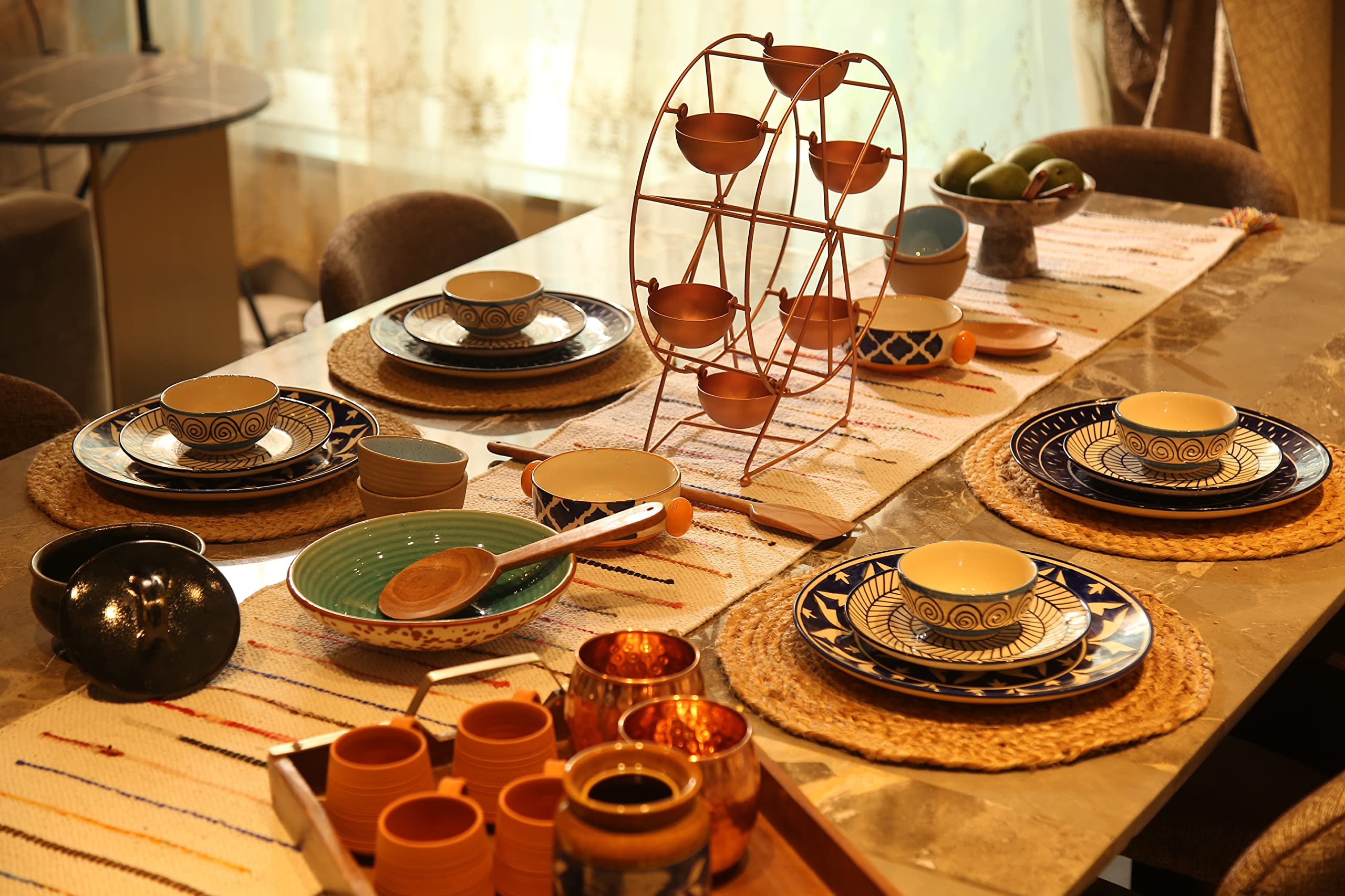 The Home Talk Rustic Round Tablemat Hand-Made Mats For Parties, Dining Table, Coasters Decorative Placemats Jute Natural Fibers,