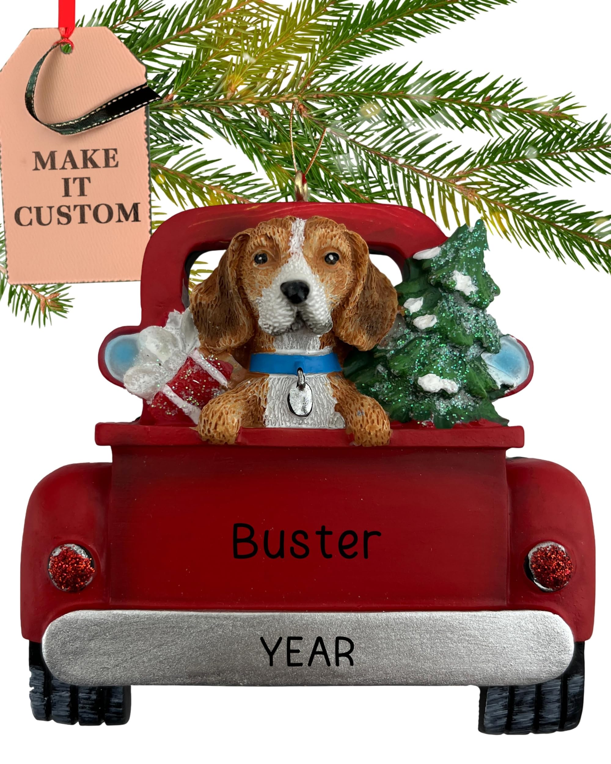 Personalized Bichon Frise Dog Ornament 2025 | Free 24h Customization | Laser Engraved Puppy's 1st Christmas Ornaments for Tree |