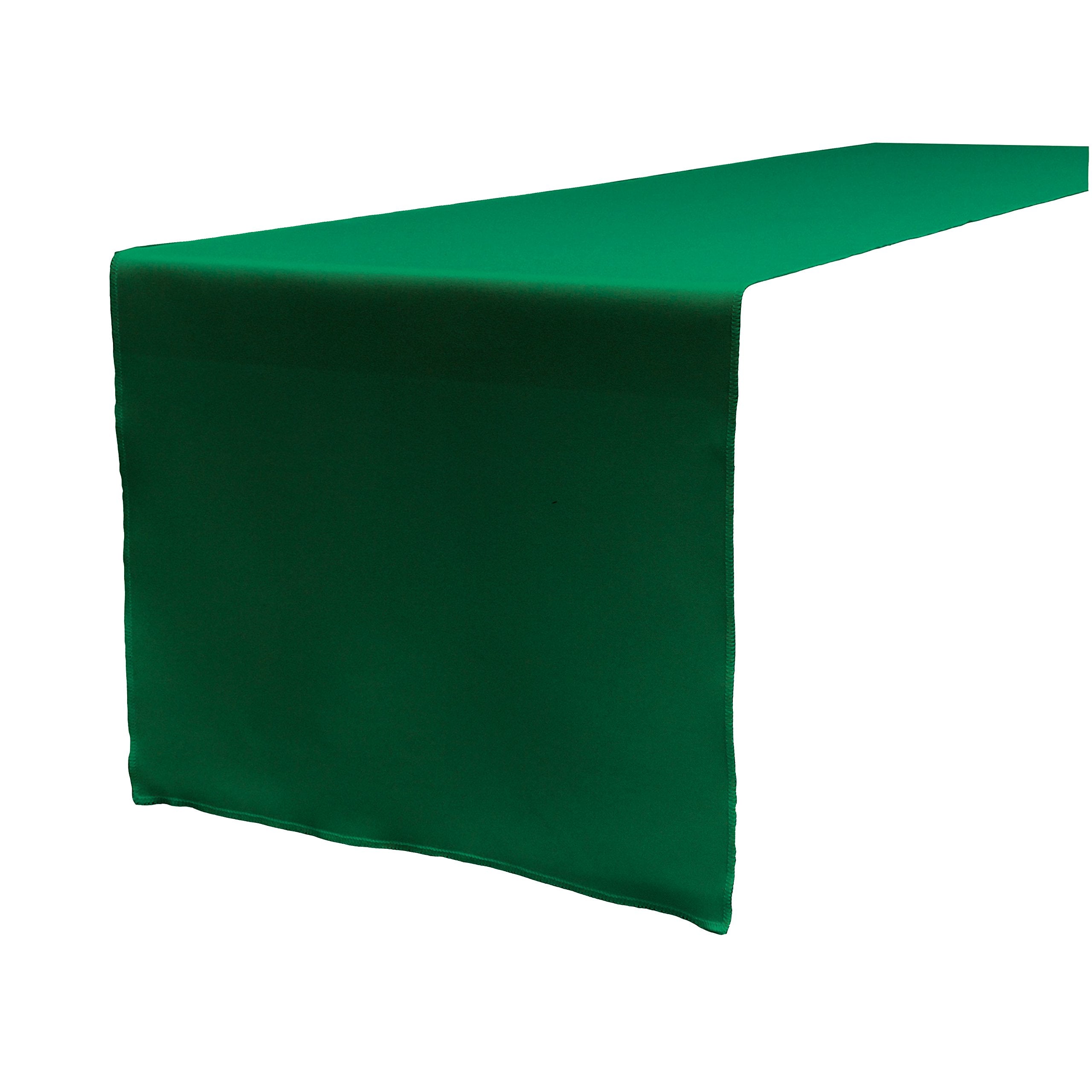 LA Linen Polyester Poplin Table Runner 14  by 108-Inch  Emerald Green