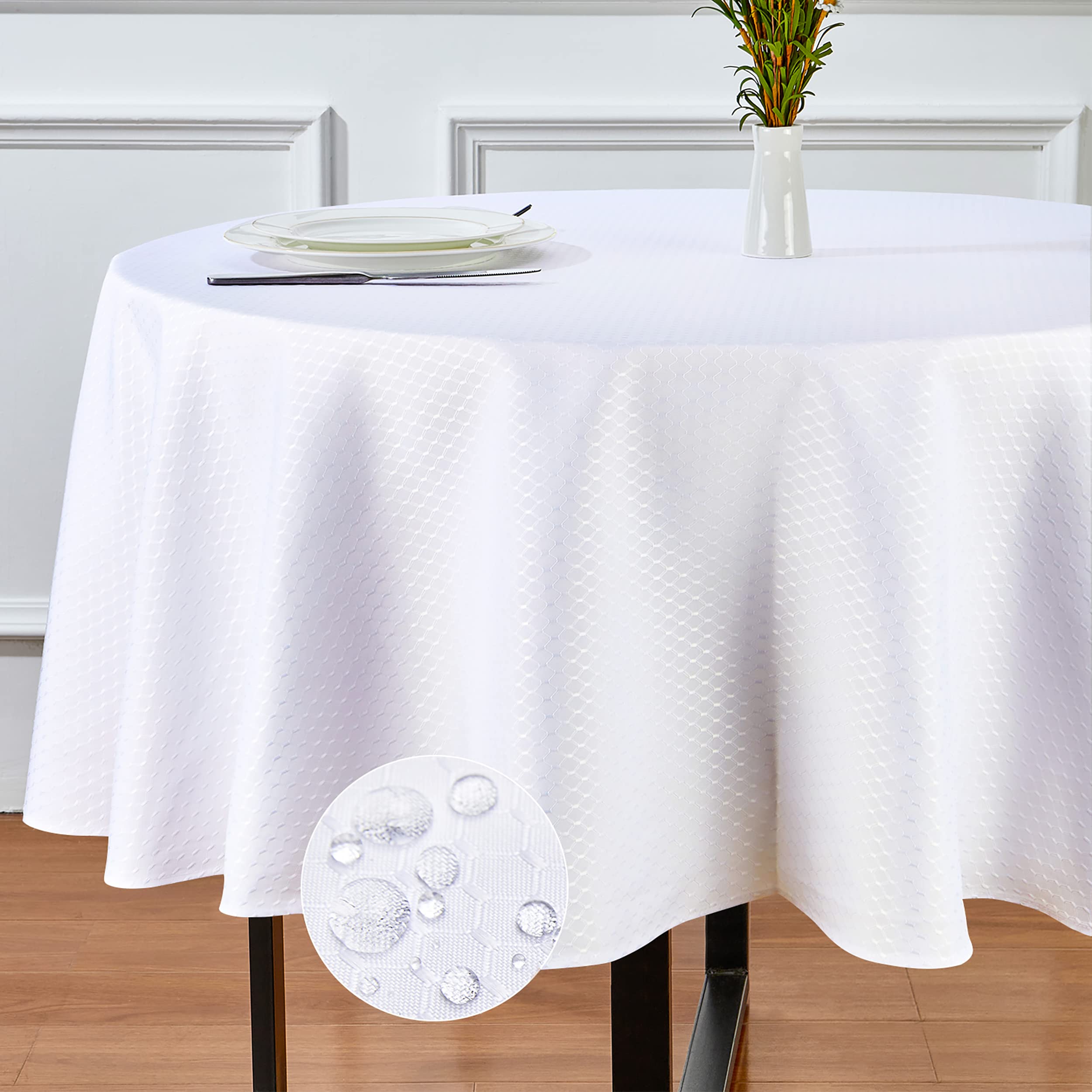 Homejoy Round Rectangle Table Cloth - Stainproof Waterproof Washable Polyester Oblong Rectangular Tablecloth, Fabric Table Cover