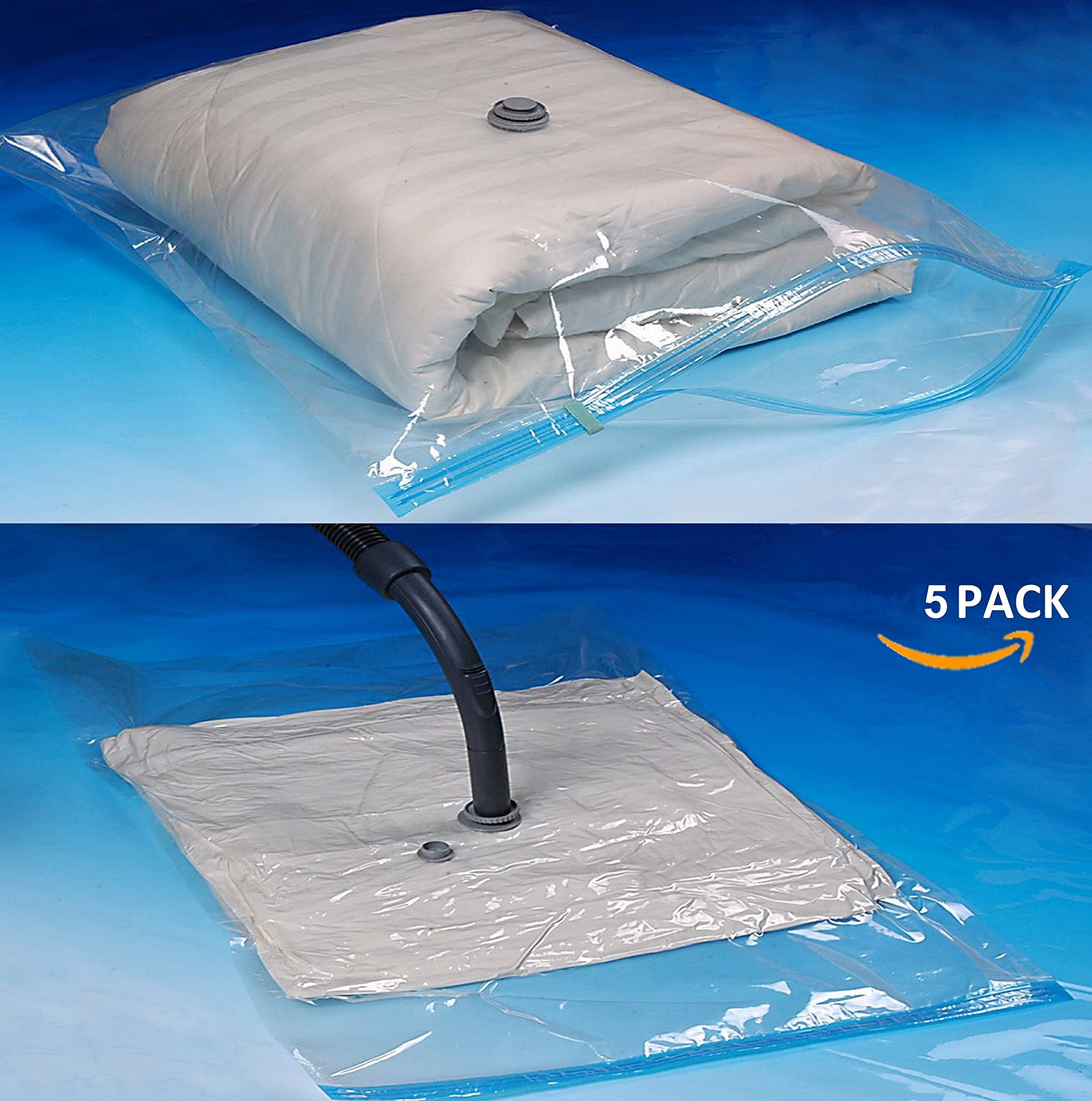 9 Pack Combo Premium Super Jumbo Vacuum Storage Space Saver Bags X5 (130X100Cm) With Travel Bag X4 (60X40Cm)