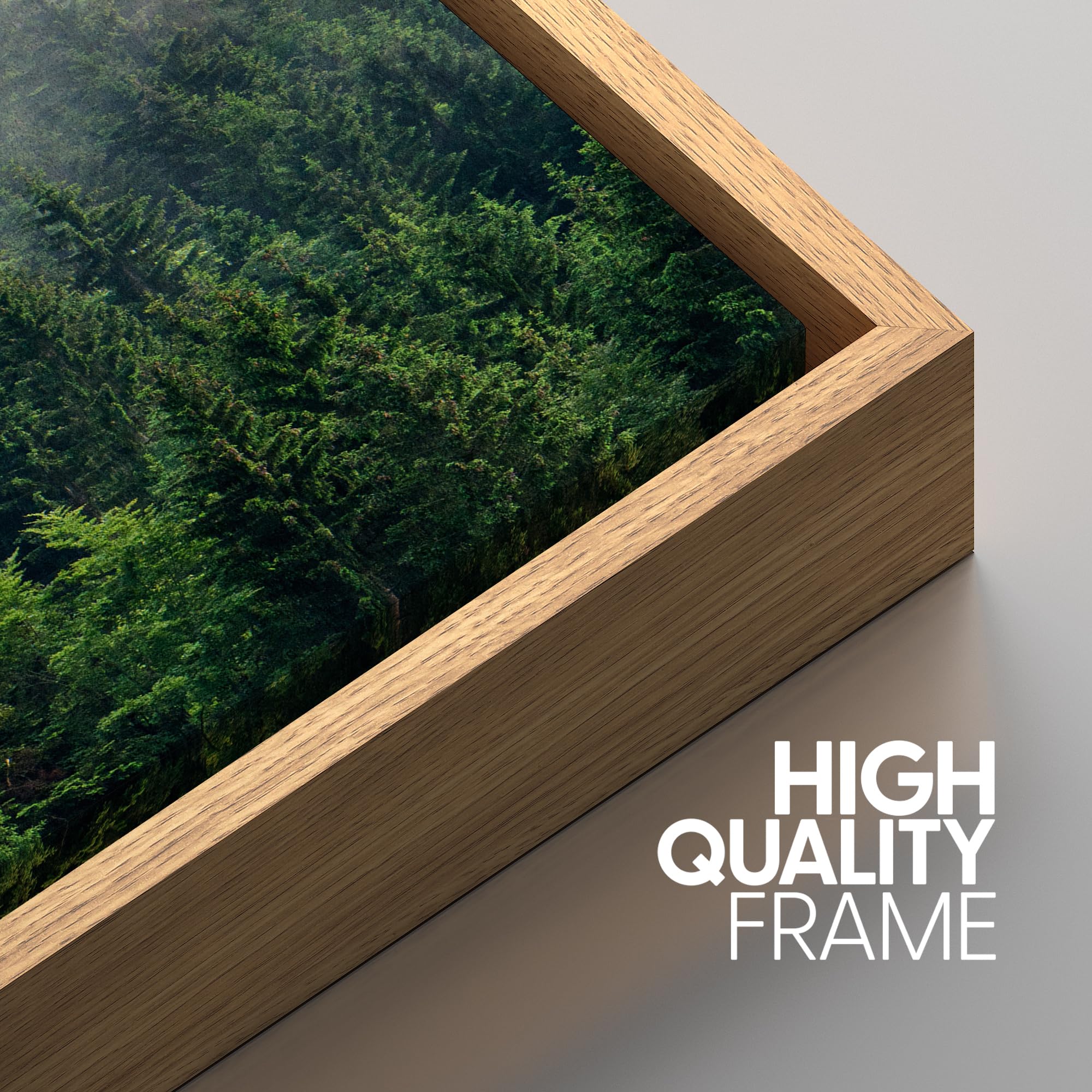 SIGNWIN Framed Canvas Print Wall Art Set Winter Mountain Misty Forest View Nature Wilderness Photography Modern Art Rustic Landscape Relax/Calm for Living Room  Bedroom  Office - 16''x24''x3 Natural