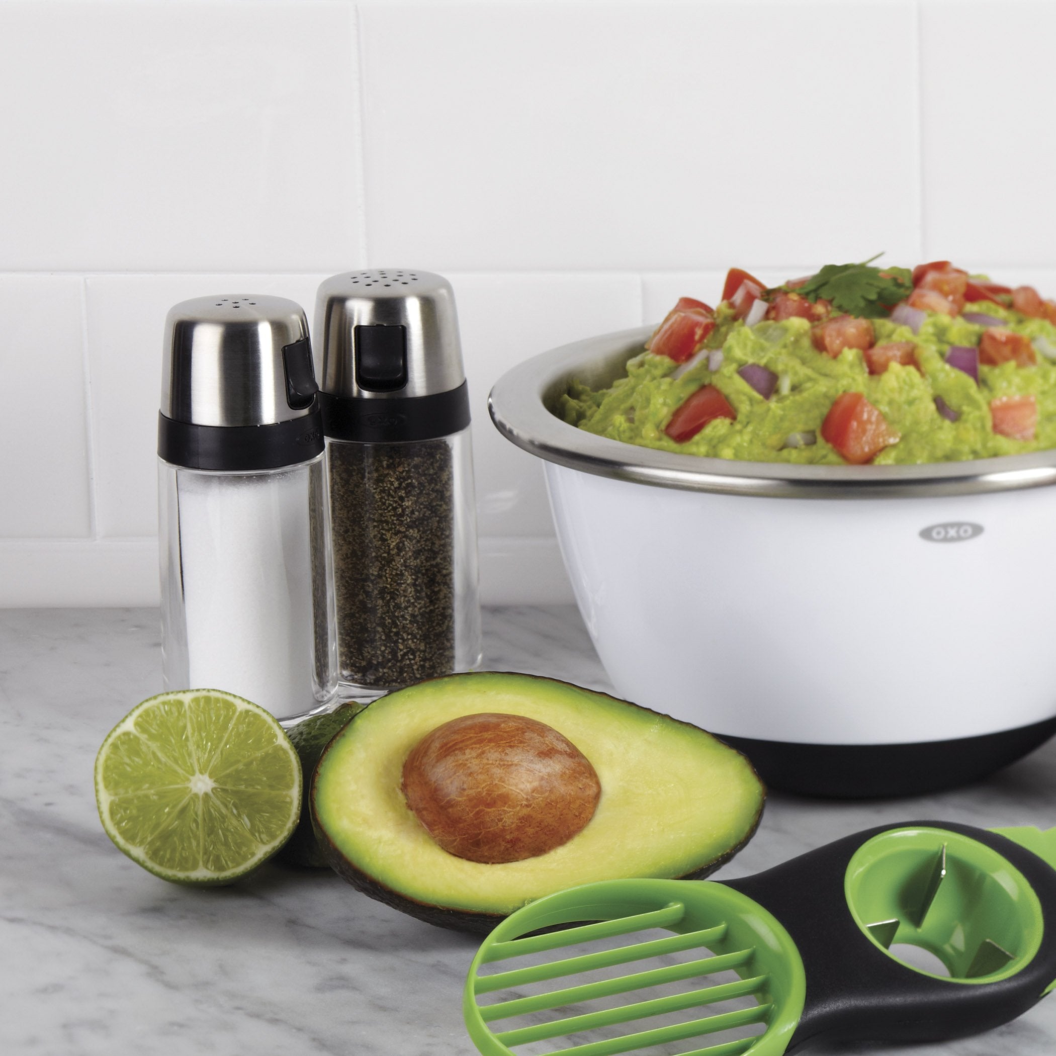 Oxo Good Grips Salt Shaker With Pour Spout, Clear/Silver, Salt & Pepper