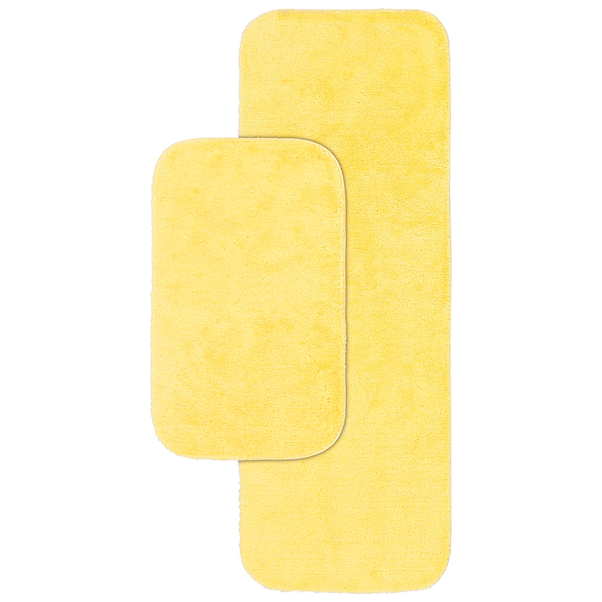 Garland Rug Traditional Nylon Washable Rubber Ducky Yellow 2 Bath Rugs (21 X 34, 22 X 60) - Soft, Absorbent, And Stylish