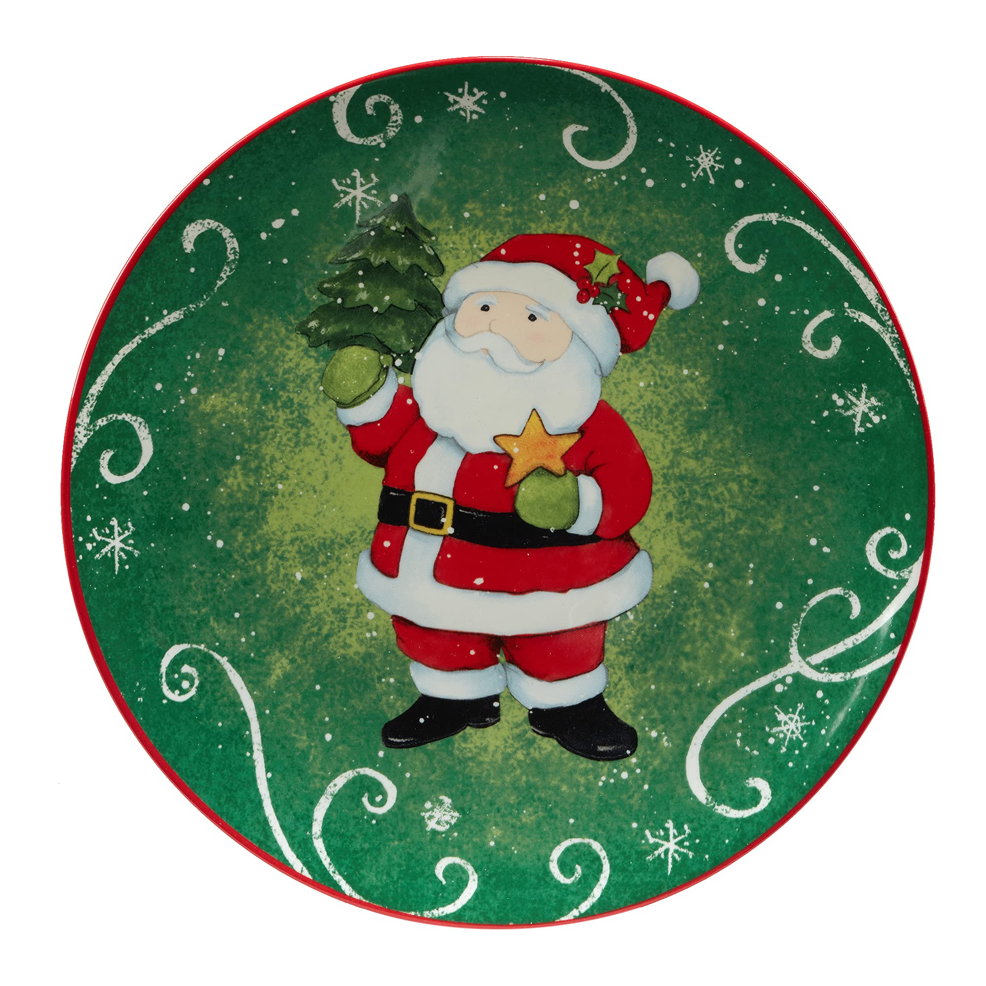 Certified International Holiday Magic Santa 9'' Dessert/Salad Plates, Set Of 4