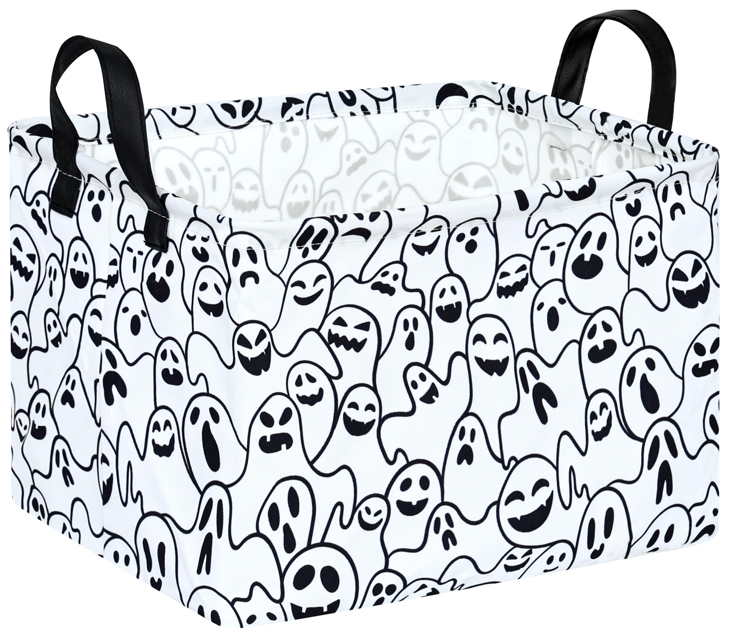 Maizmz Halloween Storage Basket Pumpkin Ghost Gift Basket For Kids Foldable Toy Box Waterproof Organizer Bin Laundry Nursery Ham