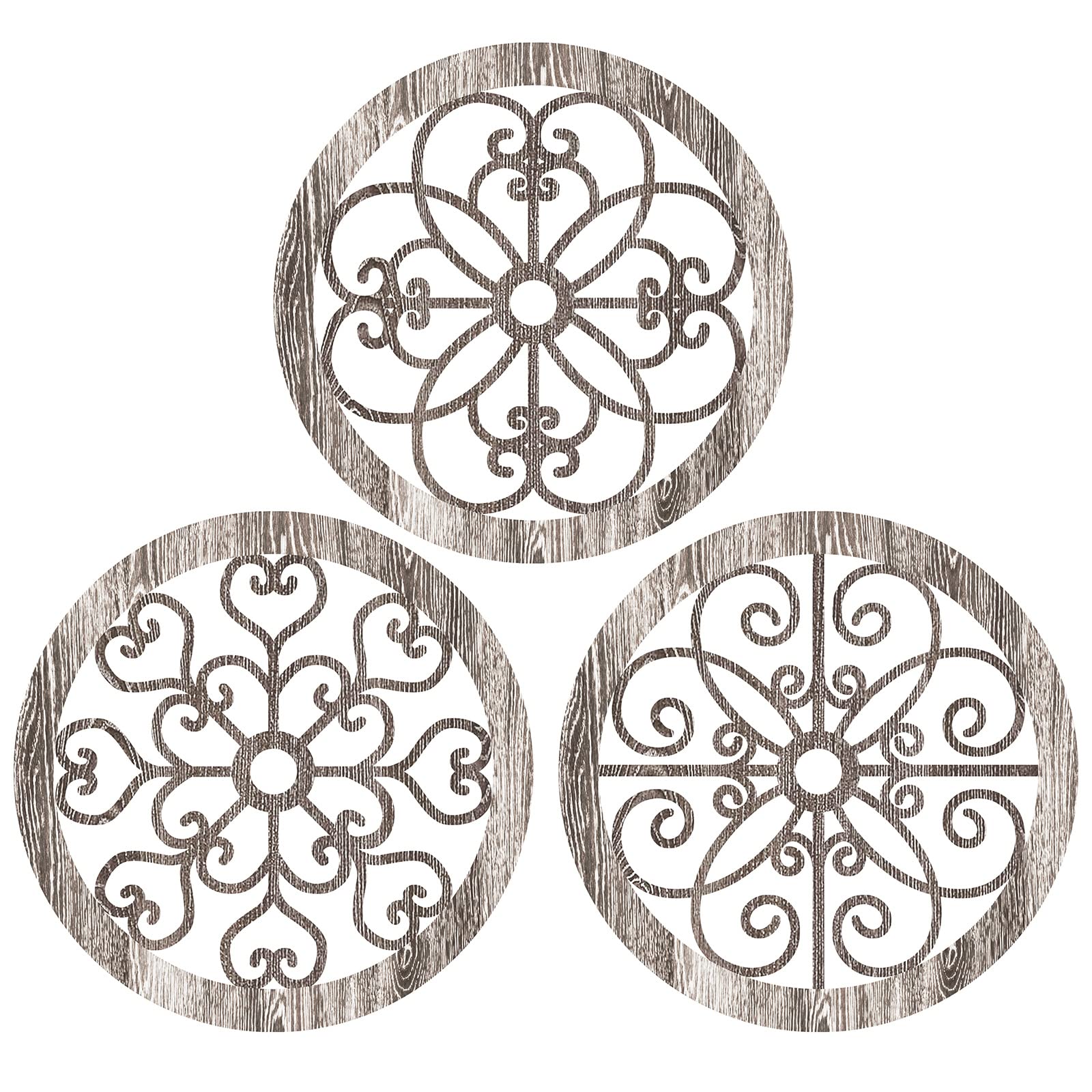 Blulu 3 Pieces Thicken Rustic Wall Decor Farmhouse Wall Art Decor Wood Hanging Decoration for Living Room Bedroom Home Indoor Ou