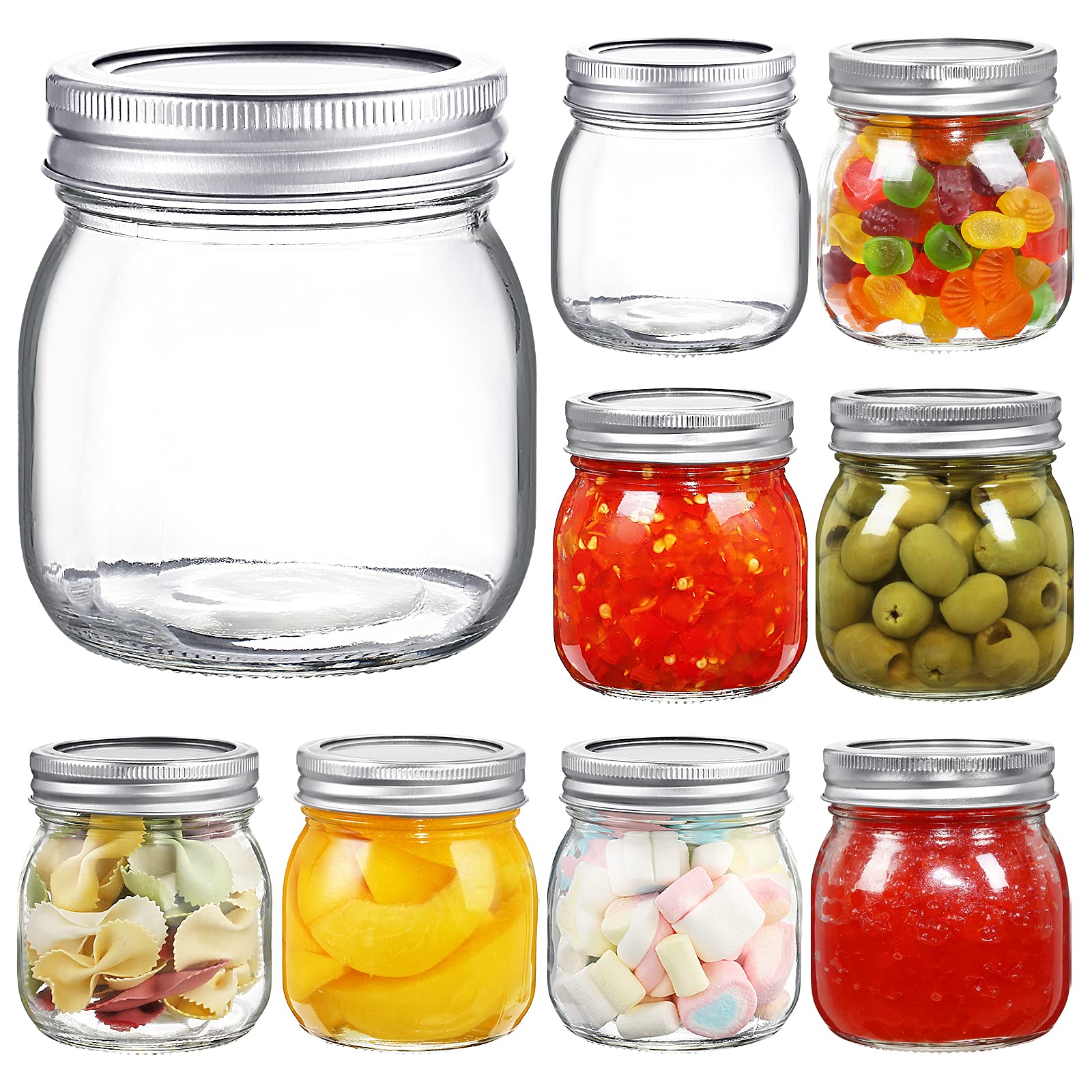 Yeboda 9 Pack Wide Mouth Mason Jars 10 Oz Glass Canning Jars With Airtight Lids And Bands For Preserving, Jam, Honey, Jelly, Wed