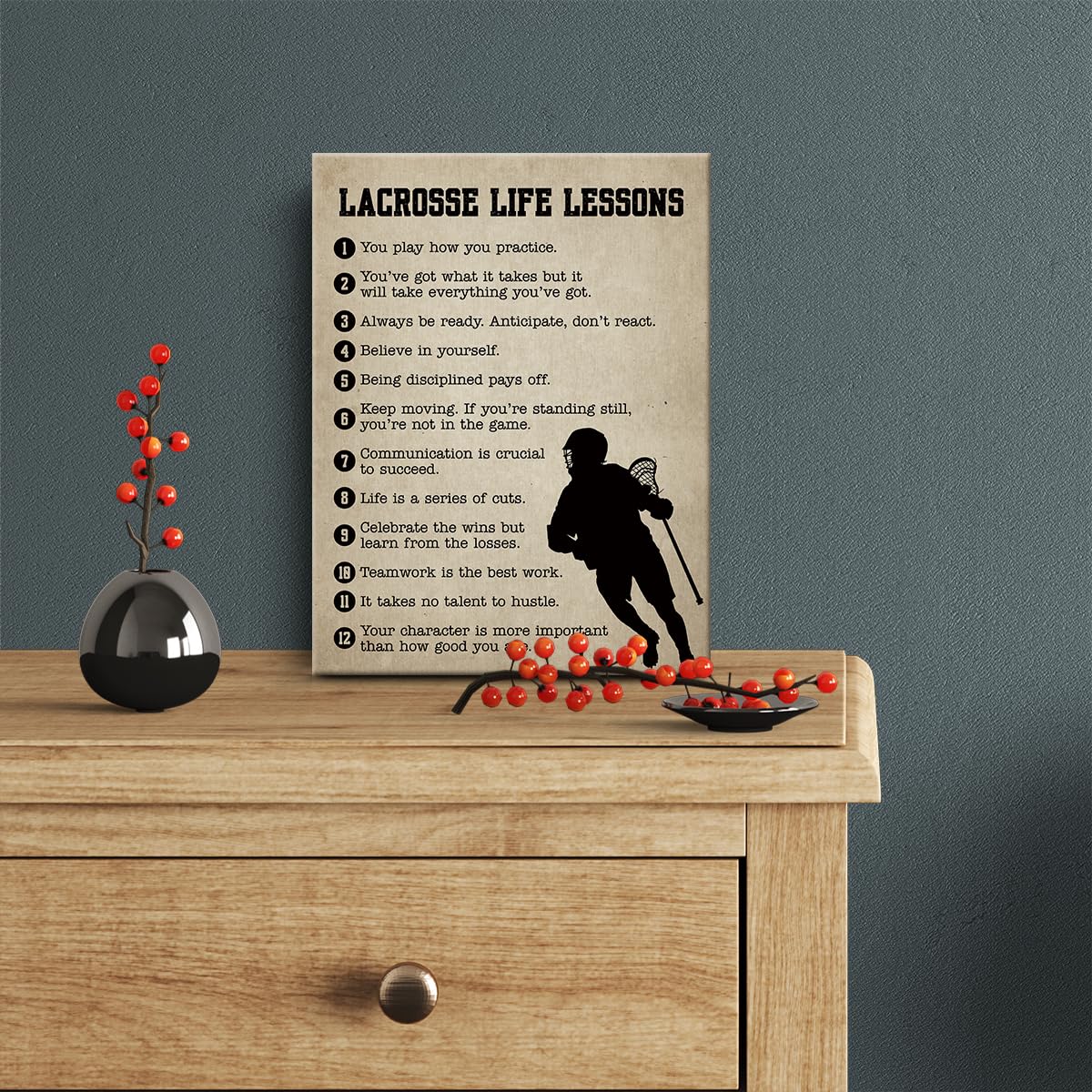 Lacrosse Gifts Inspirational Wall Decor Canvas Wall Art Artwork Sports Framed Art Paintings Lacrosse Posters For Lacrosse Player