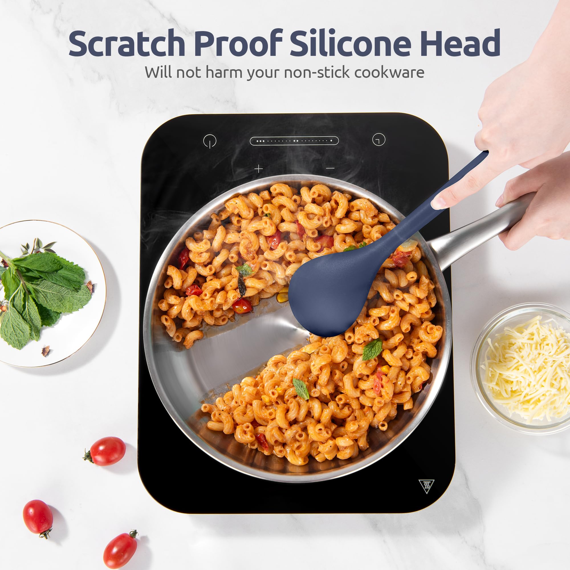 Silicone Kitchen Cooking Utensil Set: U-Taste High Heat Resistant 13.6In Kitchen Gadgets, Bpa Free Non Stick Rubber Cook Accesso
