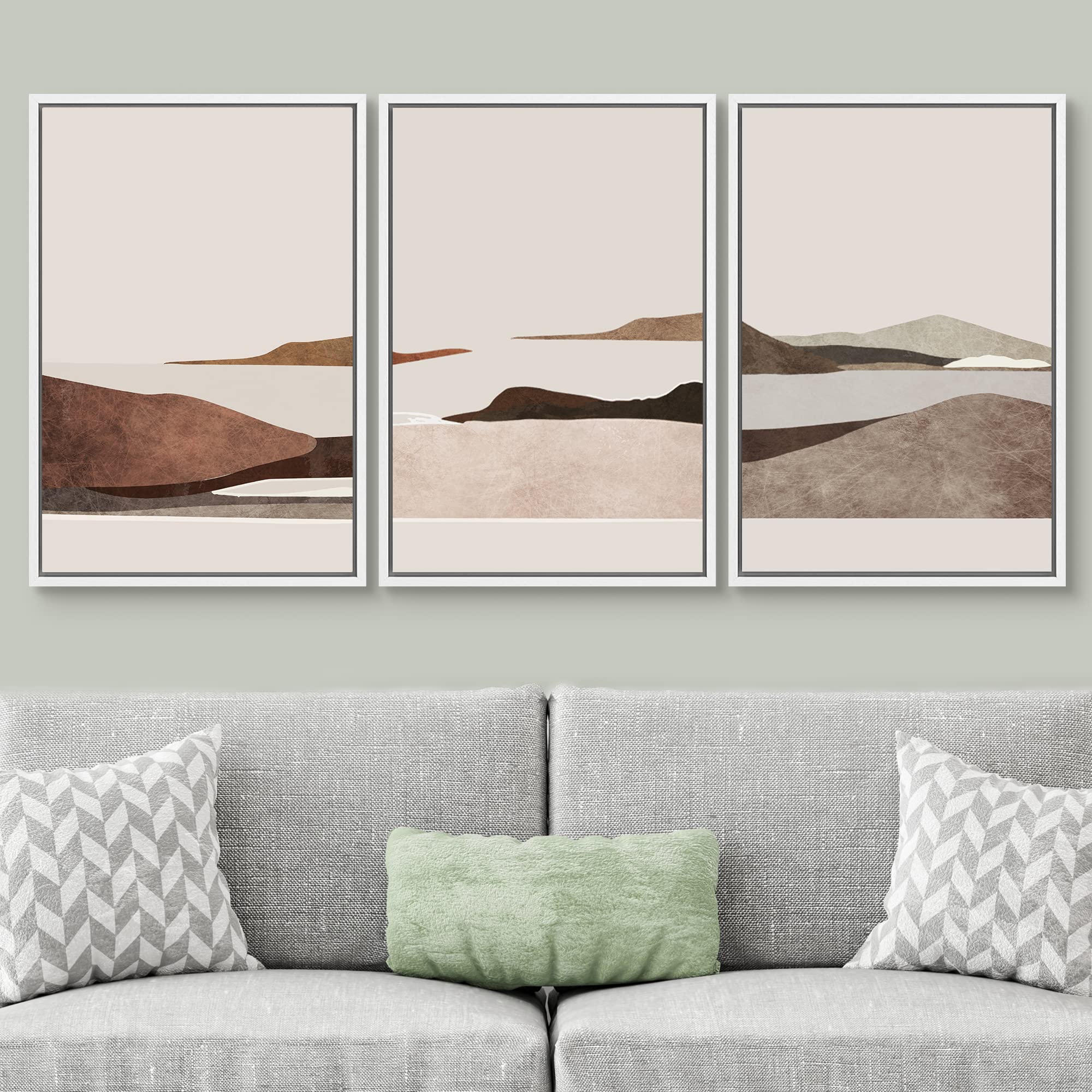 Signwin 3 Piece Framed Canvas Wall Art Flower Canvas Home Artwork Decoration For Living Room,Bedroom - 24''X36''X3 White