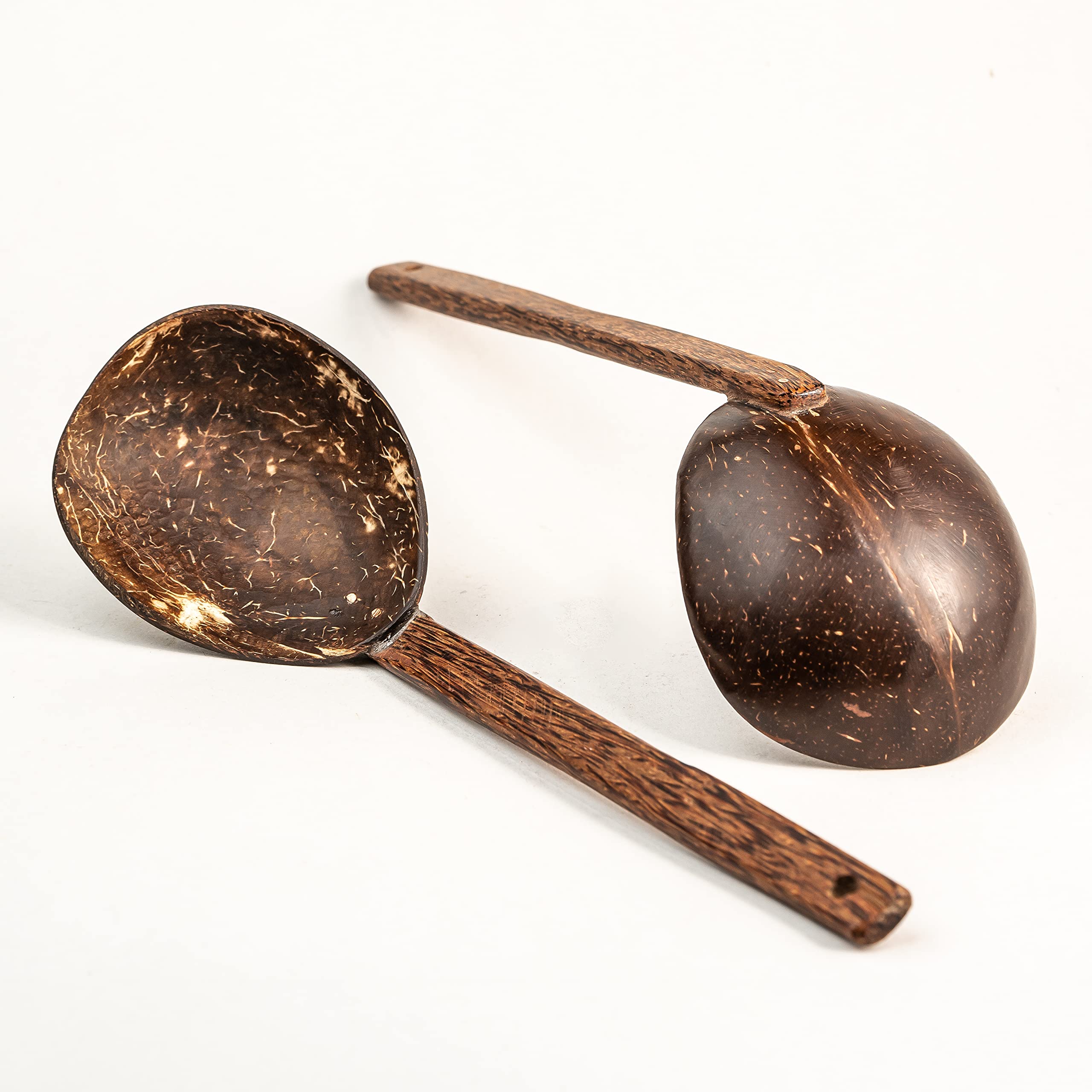Thenga Handmade Wooden Coconut Shell Serving Spoon Set  33 Cm | EcoFriendly Kitchen Tools For Cooking & Serving | Safe For Non