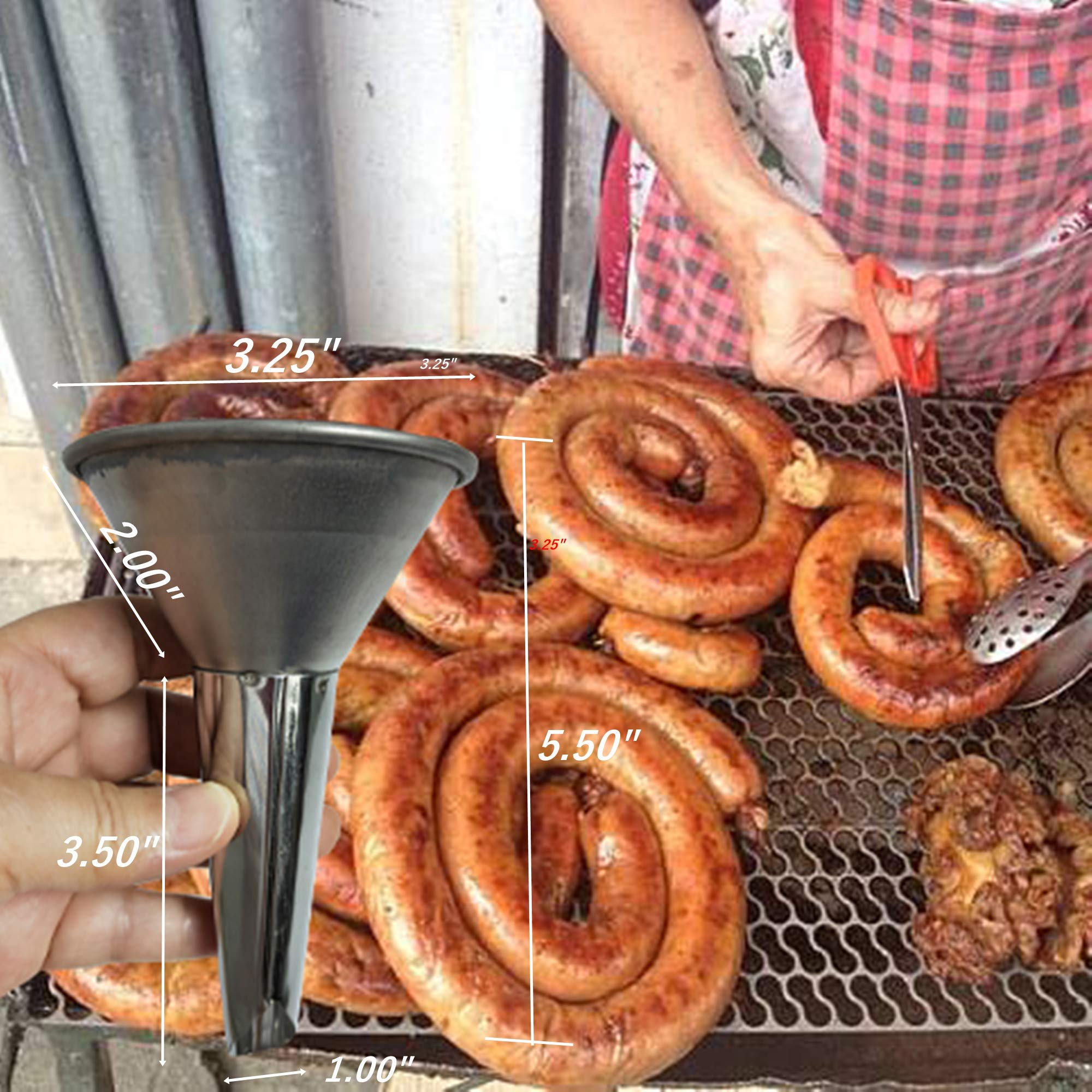 Stainless Steel Cones Stuffed Sausage Cone Food Funnel Hand Stuffed Sausage Cone Thai Sausage Or Asian Sausage, Traditional Thai