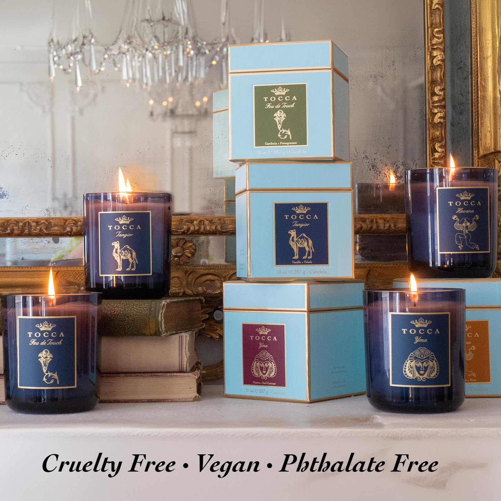 TOCCA Amalfi 10oz Candle - Grapefruit & Cucumber Scented, Hand Poured Soy-Wax Blend with 100% Cotton Wick, 60 Hour Burn Time