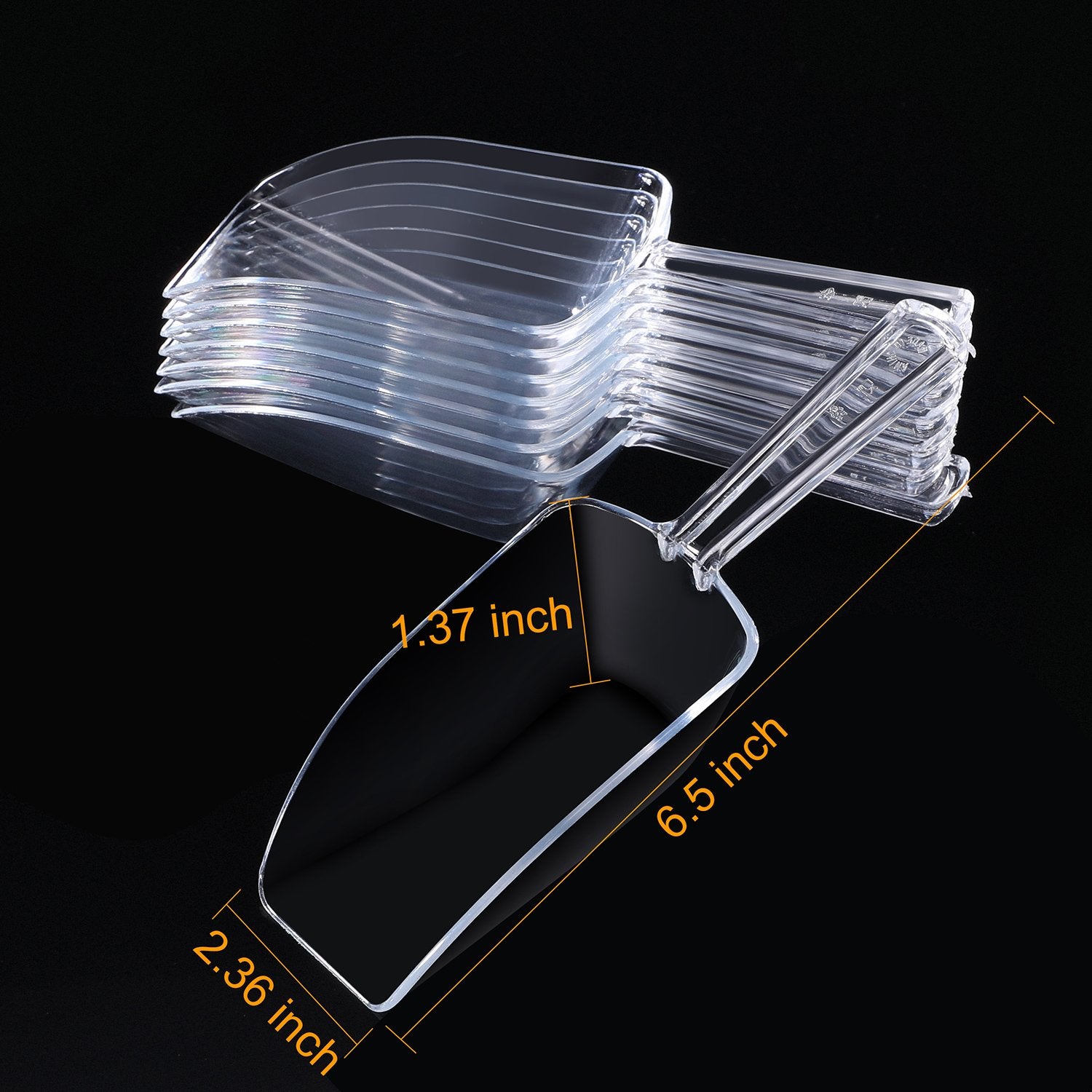 8 Pcs Hestya Multi Purpose Clear Scoops Plastic Candy Scoops For Candy Buffet Ice Scoop Protein Powders, Ice Cream, Coffee, Tea