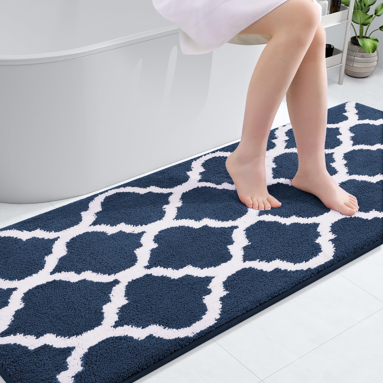 Olanly Bathroom Rugs 71X24, Soft And Absorbent Microfiber Bath Rugs, Non-Slip Shaggy Shower Carpet, Machine Wash Dry, Bath Mats