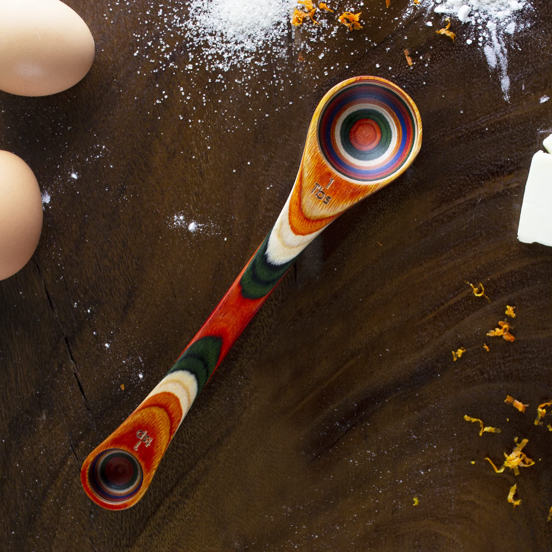 Baltique Marrakesh Collection 2 In 1 Wooden Measuring Spoon With Tablespoon And Teaspoon Measurements