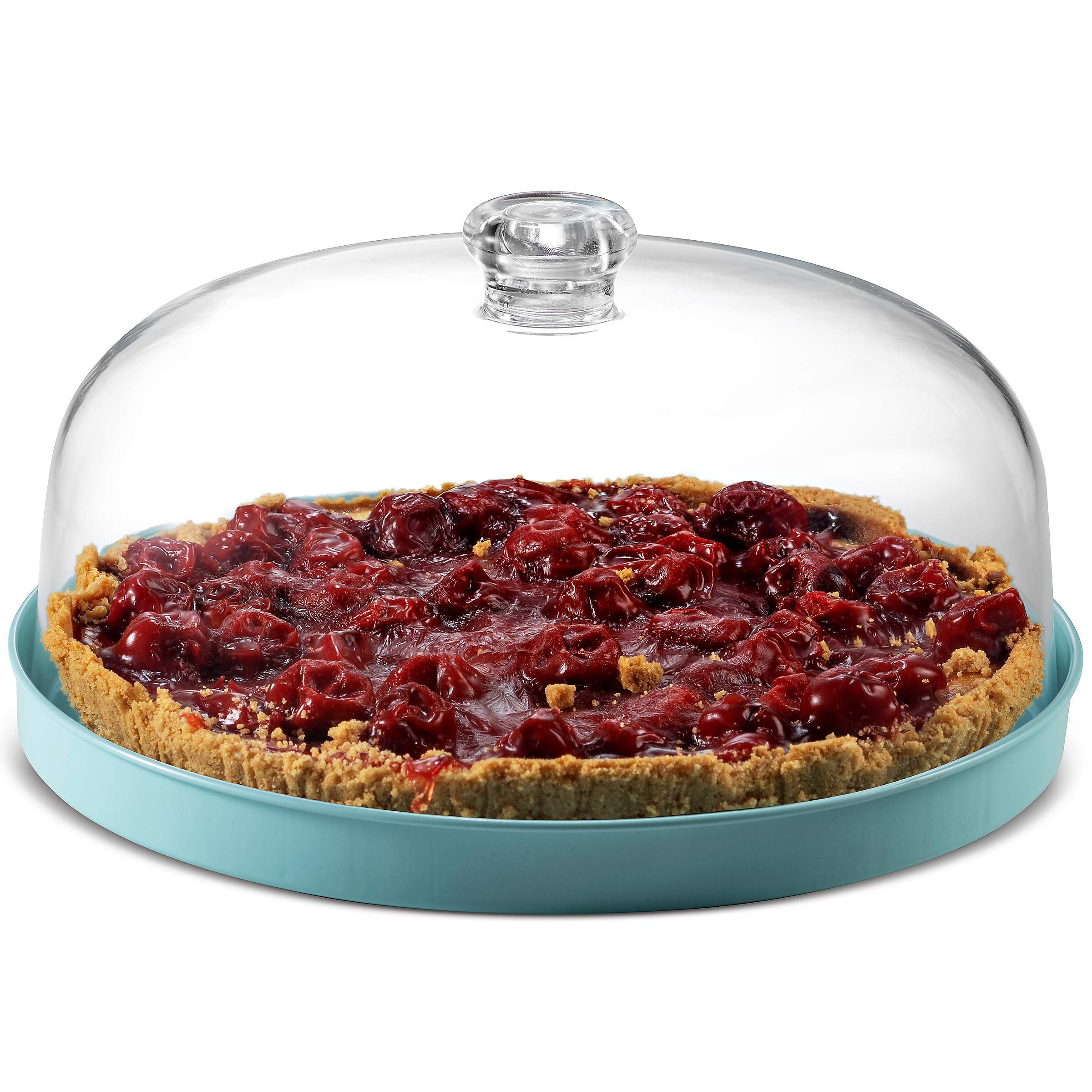 Godinger Cake Stand, Cake Plate Server With Dome, Galvanized Metal Serving Tray And Shaterproof Acrylic Lid