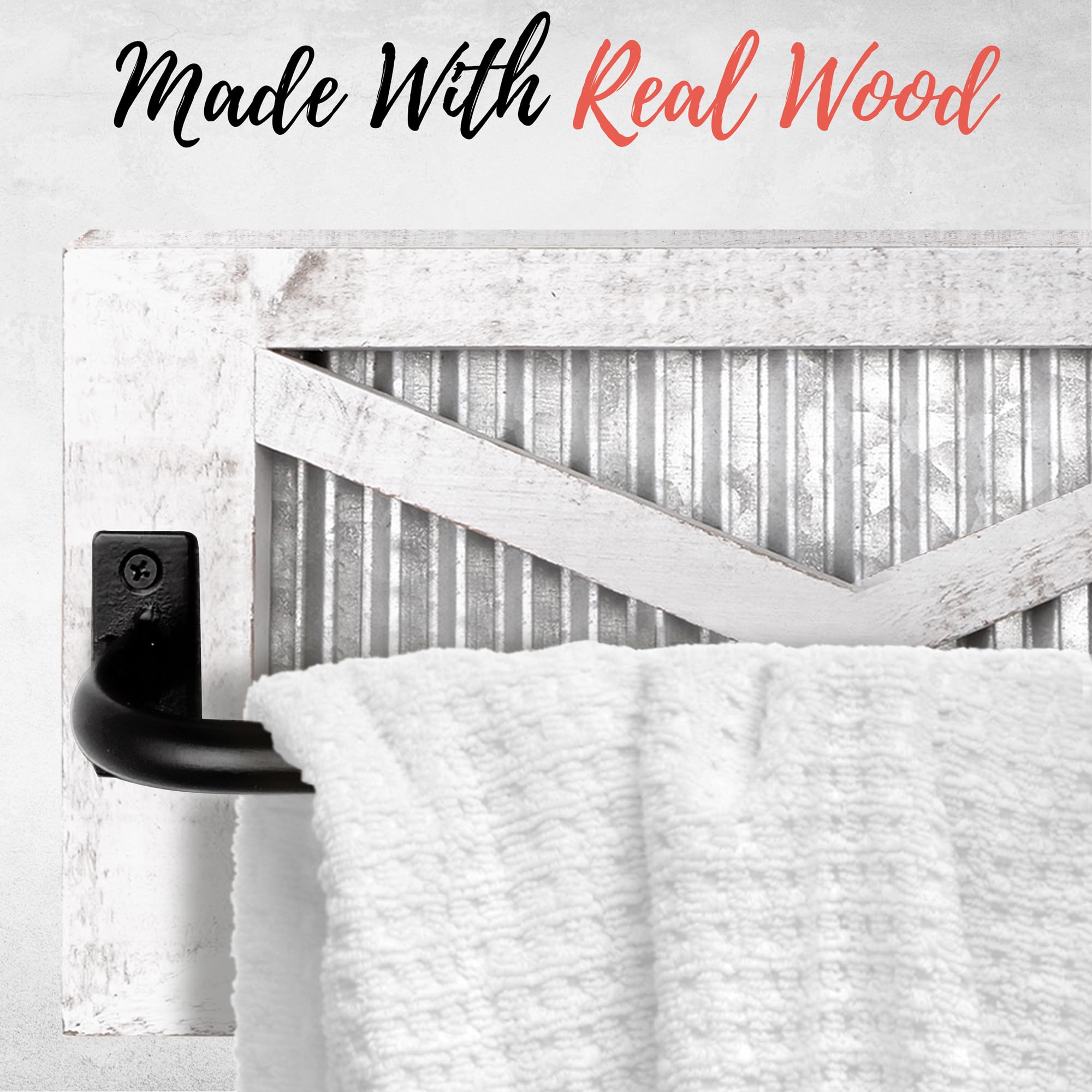 Autumn Alley Farmhouse Rustic Towel Rack Holder - Wood Towel Rack - Farmhouse Towel Holder For Rustic Bathroom And Farmhouse Kit