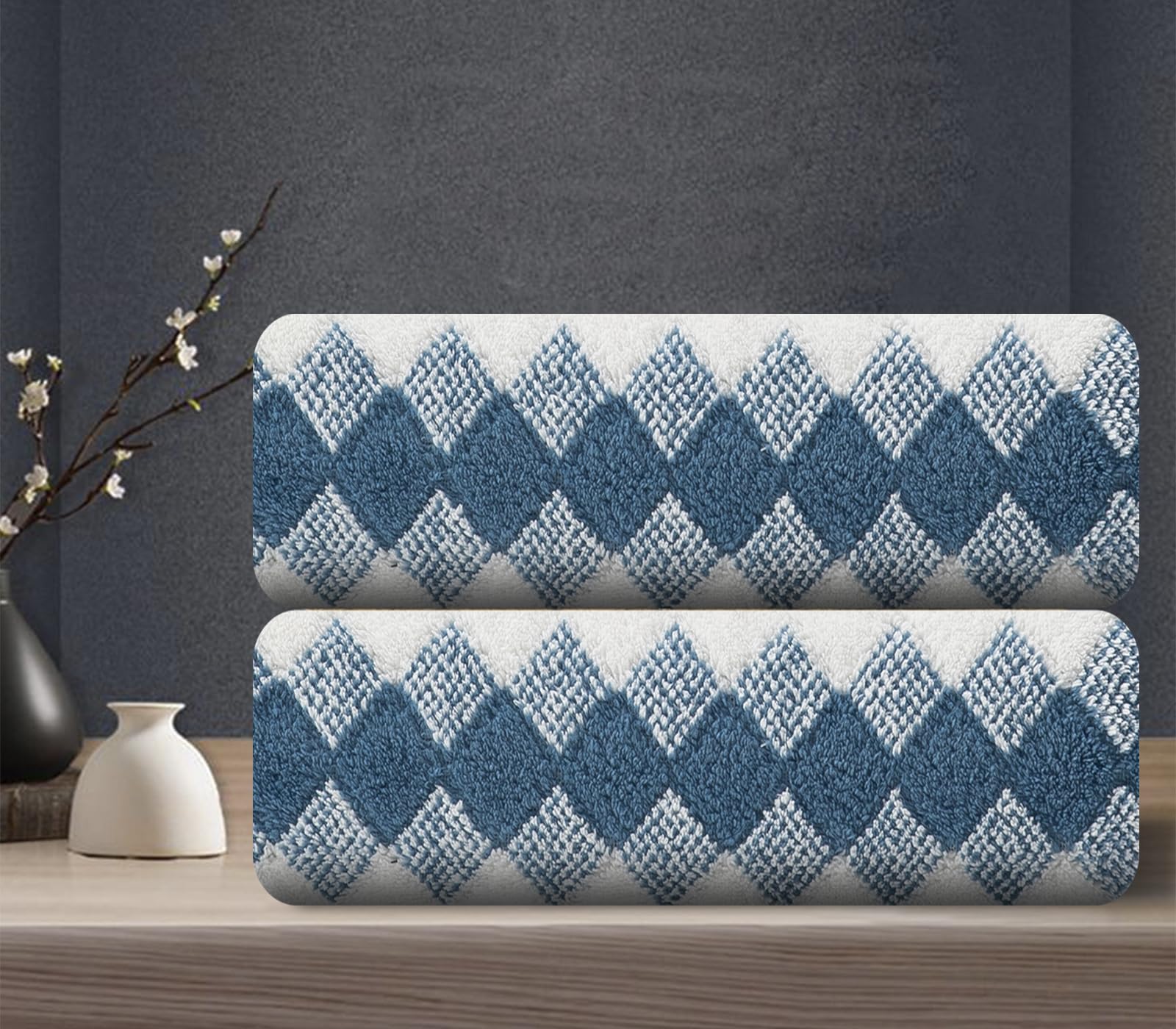 Maggea 2 Hand Towel Set 16''X31'' Towel Set For Bathroom,Highly Absorbent Quick Dry Hand Towel For Daily Use,Soft Microfiber Mul