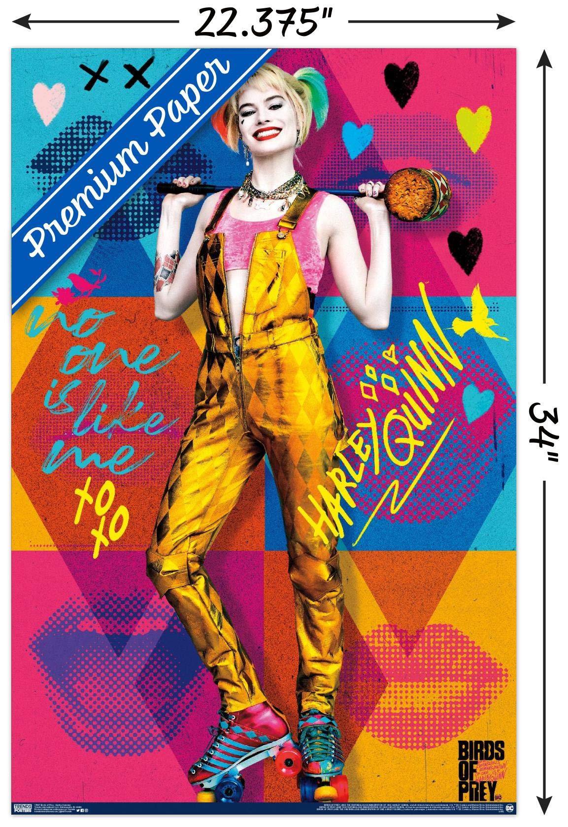 Trends International Dc Comics Movie - Birds Of Prey - Harley Quinn - Hammer Wall Poster, 22.375'' X 34'', Premium Unframed Vers