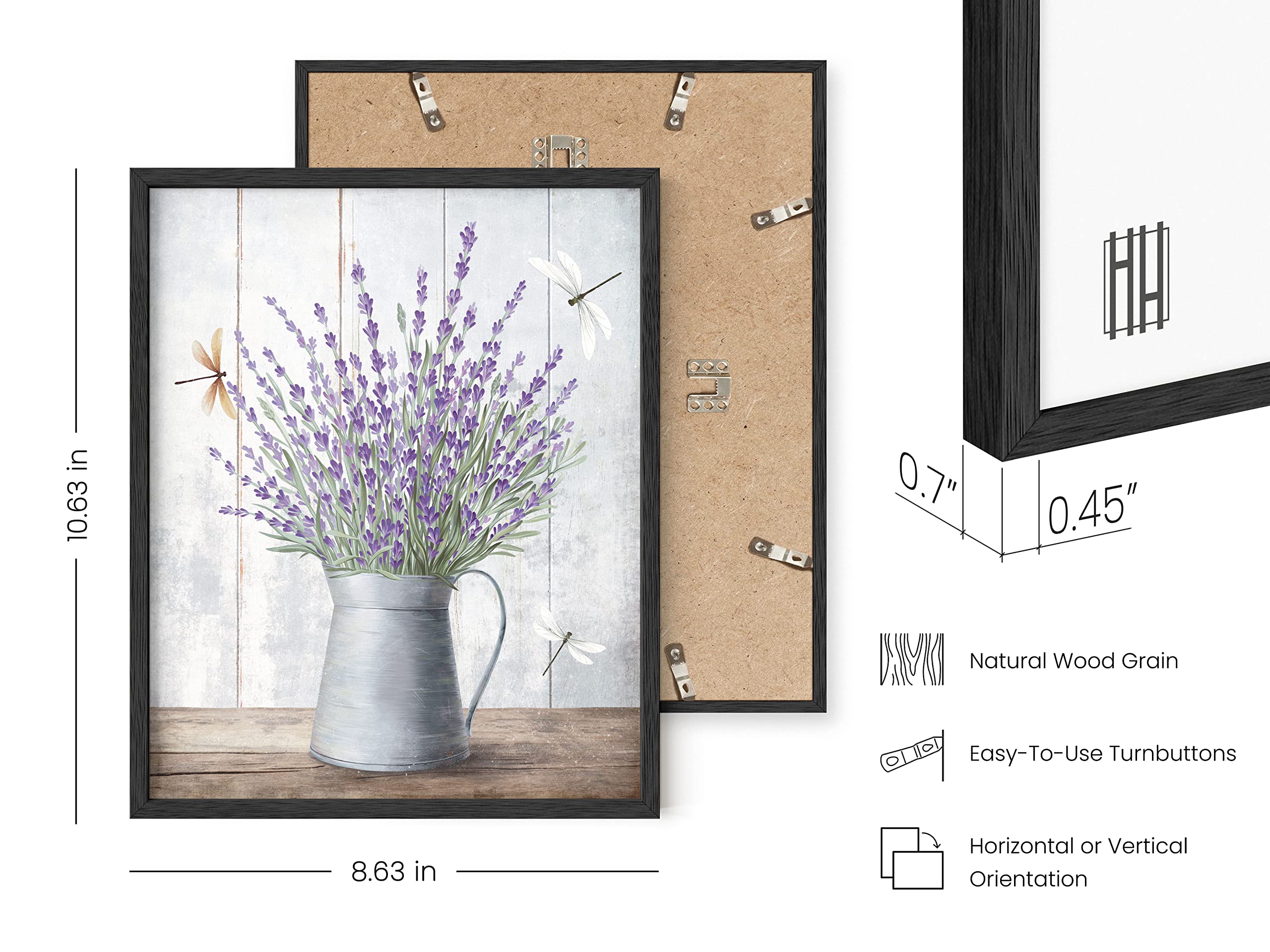 Haus And Hues Floral Prints - Set Of 4, 8X10 Wall Art, Farmhouse Bouquets, Framed Metal Painting For Bathroom, Bedroom, Dorm, Ki