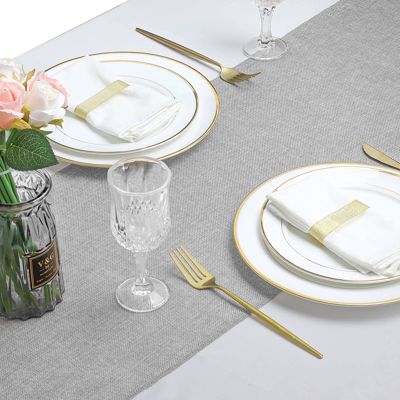 Natural Jute Table Runner Burlap Table Rolls Runner Party Table Chair Sashes Gray Rectangular Rustic Wedding Decoration 12X84Inc