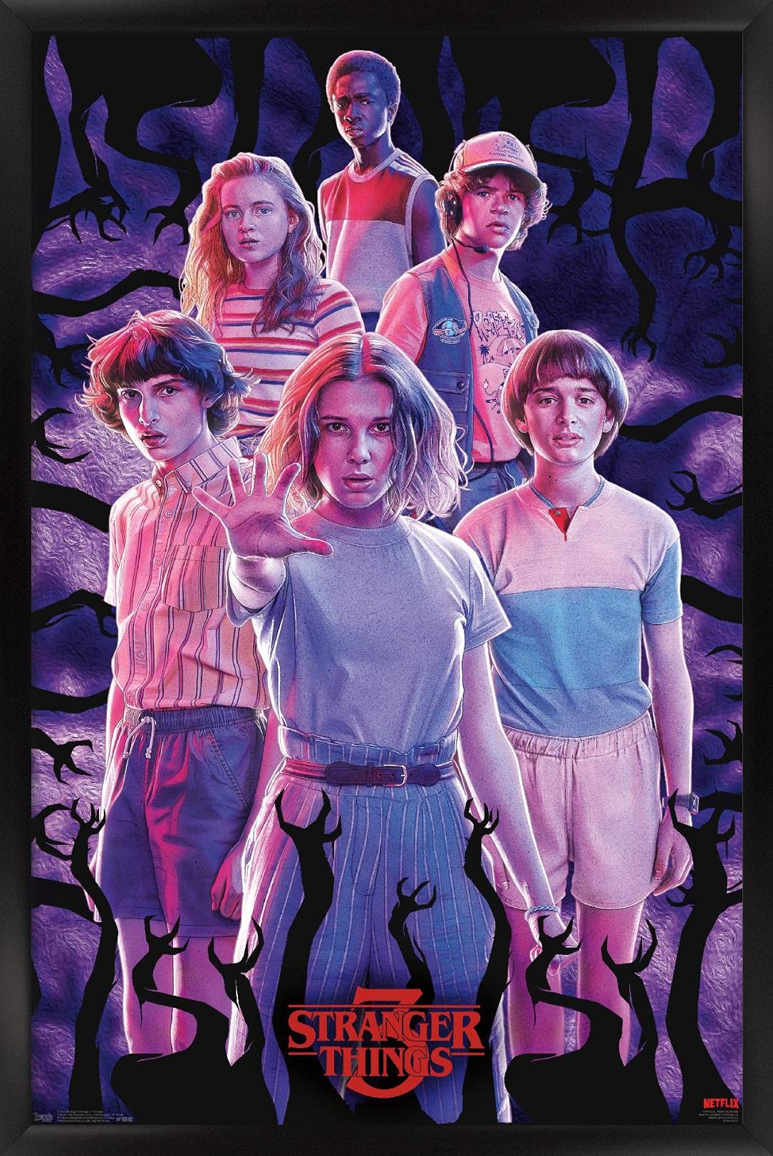 Trends International Netflix Stranger Things: Season 3 - Group Wall Poster, 22.375'' X 34'', Black Framed Version