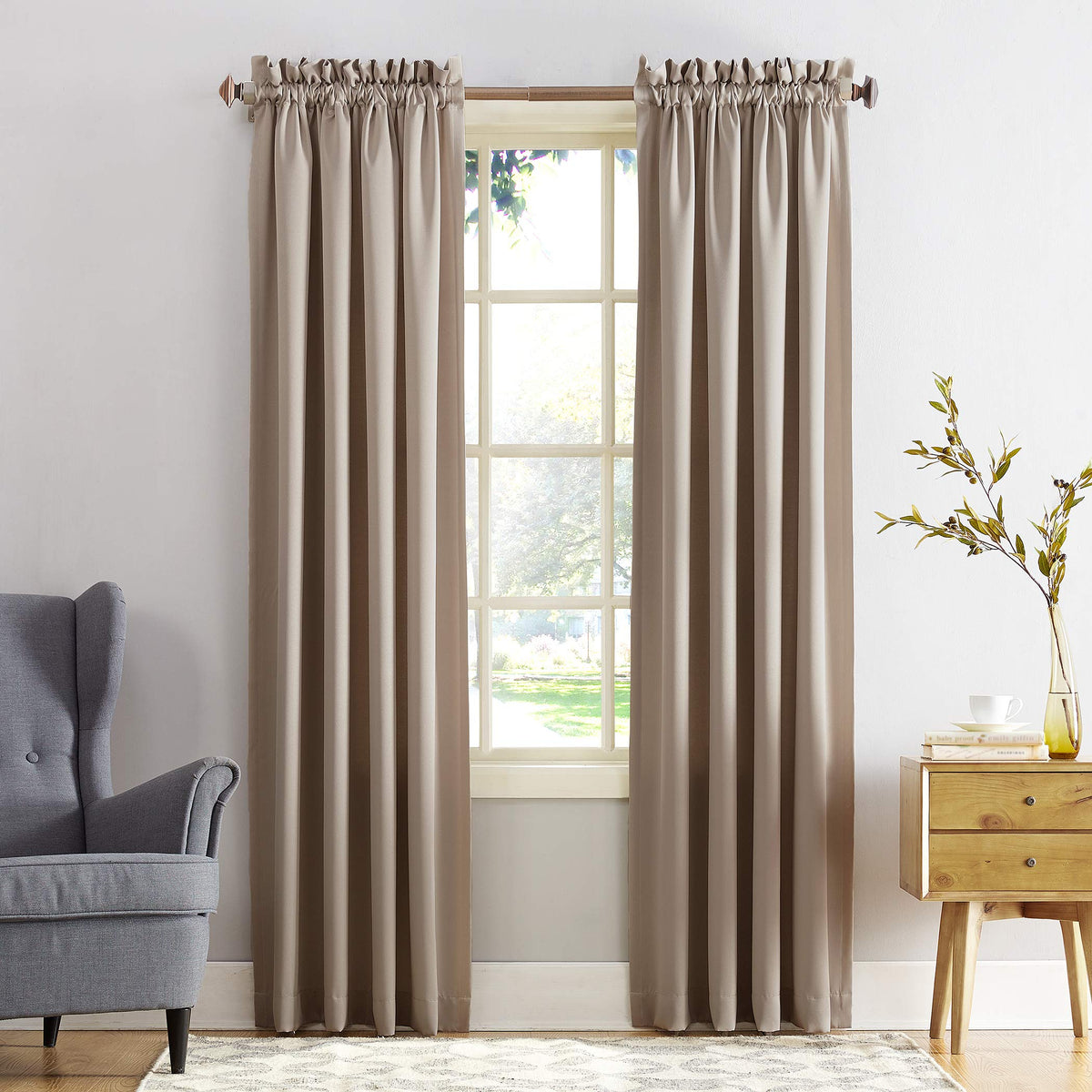 Sun Zero Barrow Energy Efficient Rod Pocket Curtain Panel Pair