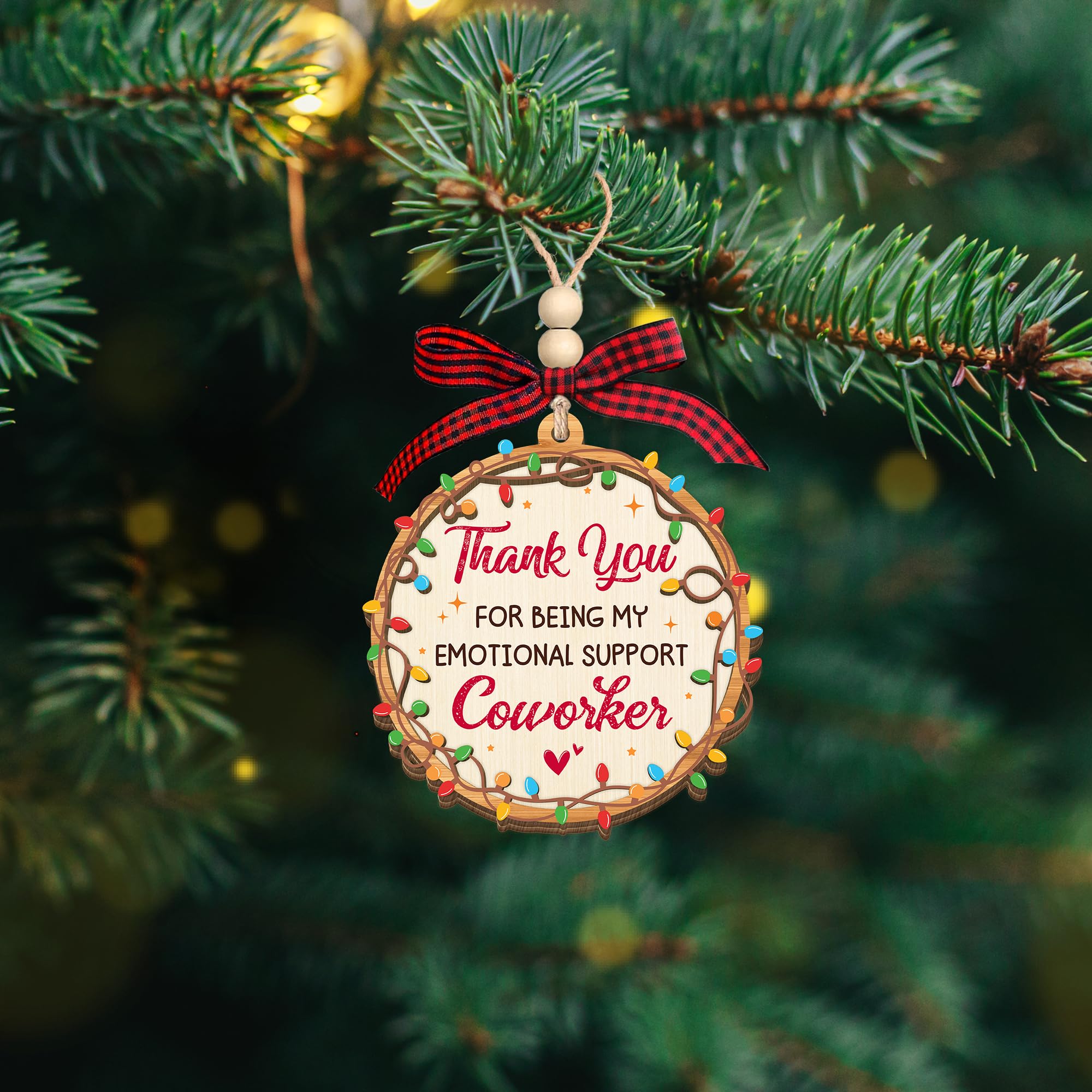 HEXMOZ Coworker Ornament - Christmas Coworkers Thank You Gifts for Work Besties, Work Friends - Funny Secret Santa Holiday Gag G