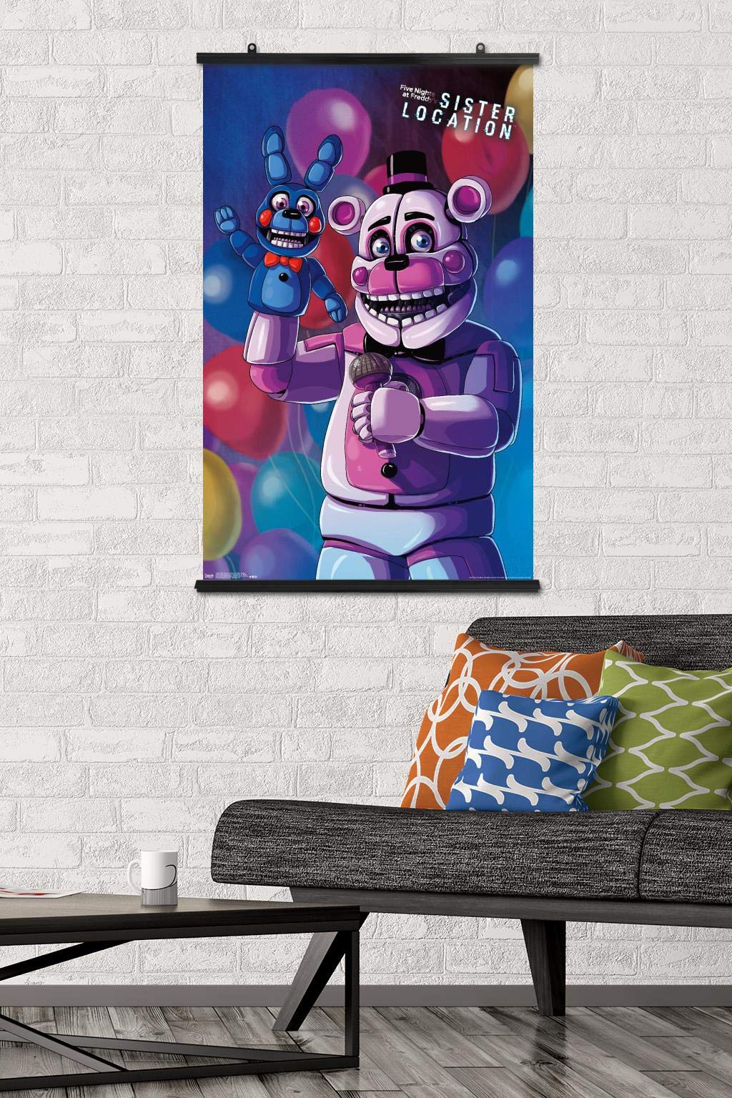 Trends International Five Nights At Freddy'S: Sister Location - Funtime Freddy Wall Poster, 22.375'' X 34'', Poster & Clip Bundl