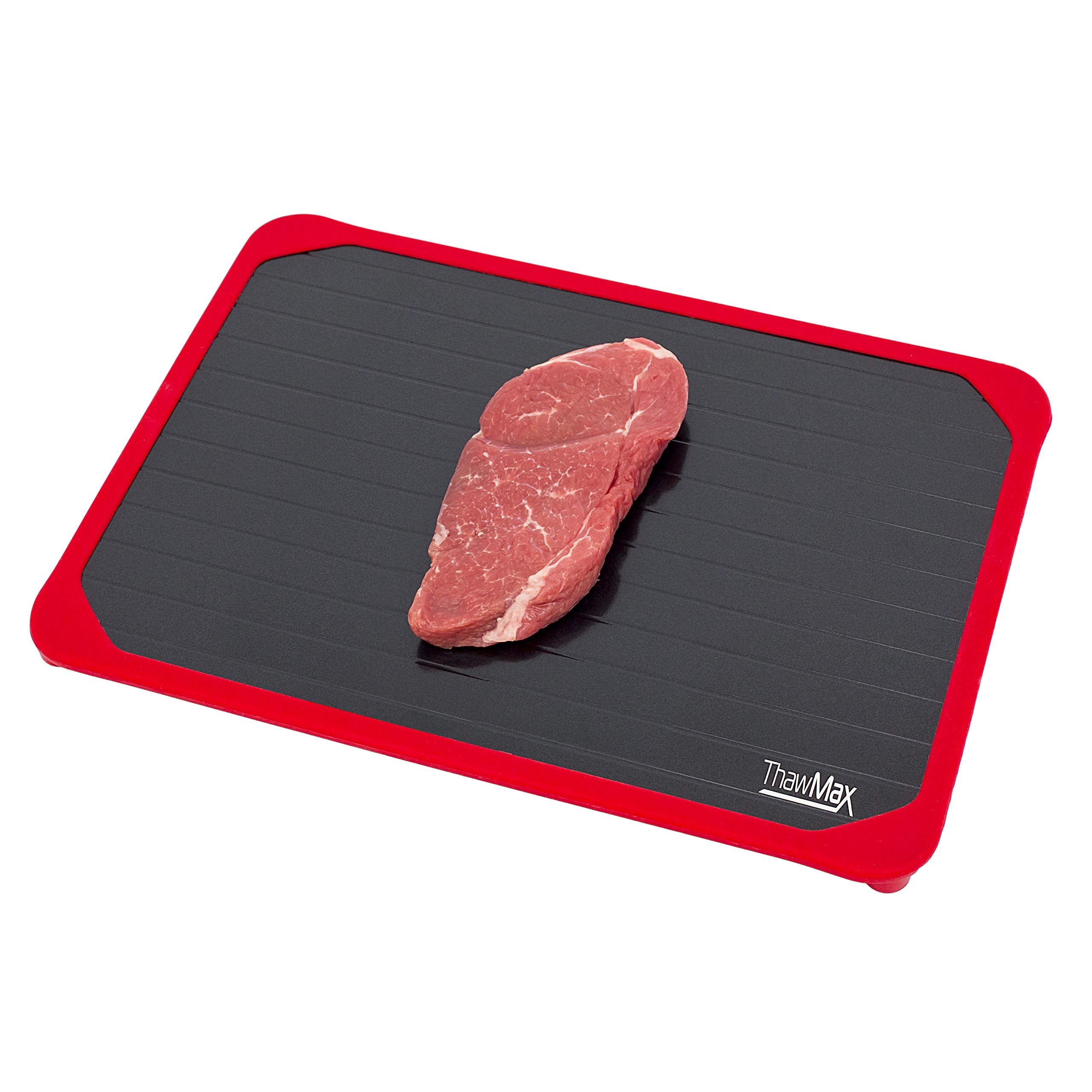 Thawmax Rapid Defrosting Tray | Defrost Chicken, Steak And Other Meats Quickly | No Mess Full Silicone Border | Thaw Frozen Food