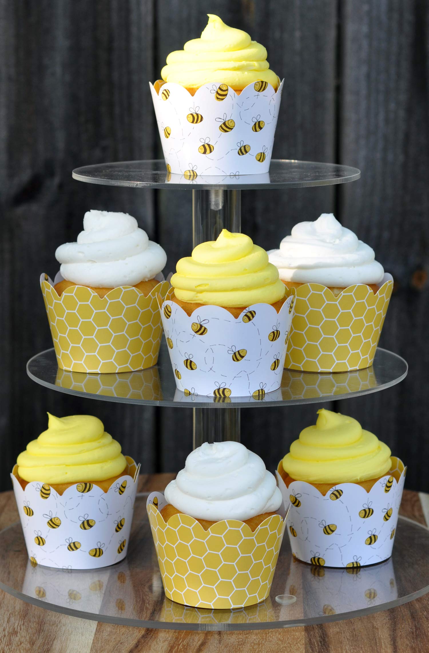 Honey Bee Cupcake Wrappers For Gender Reveal, Birthday Parties, Bridal Showers, Baby Showers, Or Backyard Summer Gatherings. Set