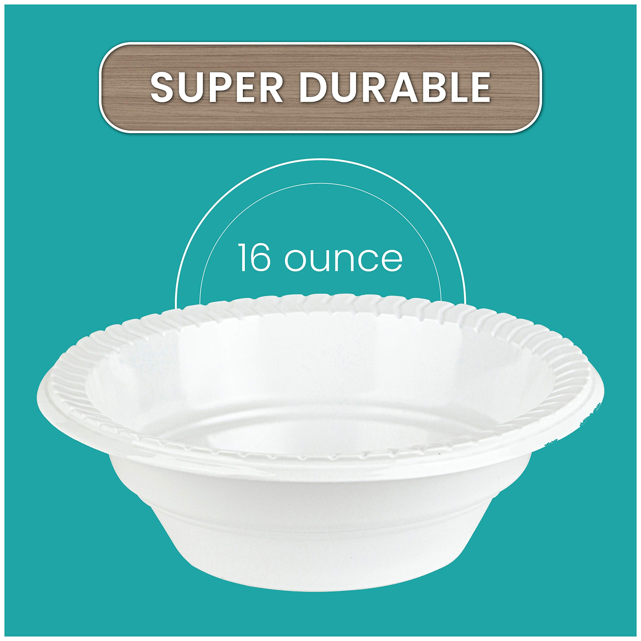Plasticpro Round Plastic 12 Ounce Bowls Microwaveable, Disposable, White, Dinnerware 800 Count