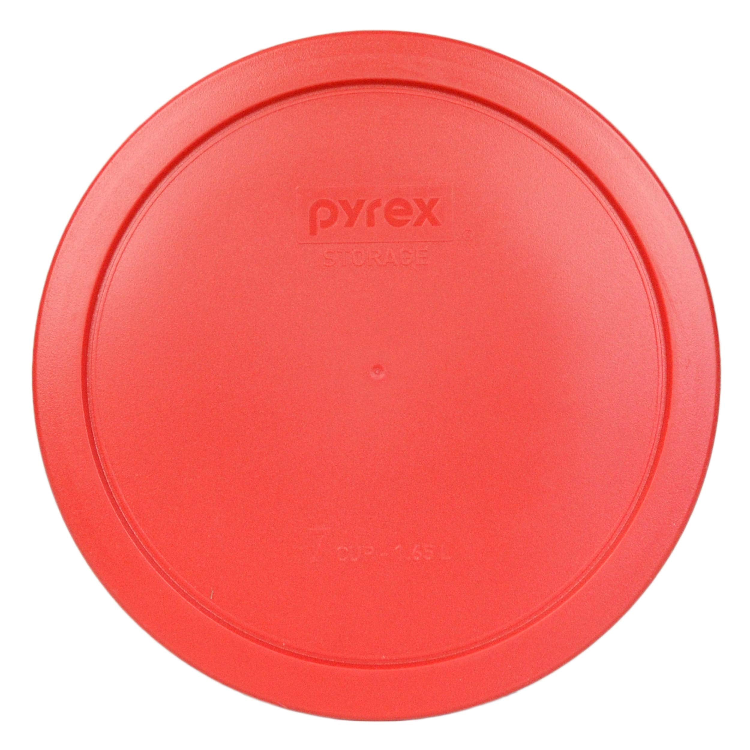 Pyrex Food Storage Replacement Lids, 6-7 Cup, Red, 2 Pack, Glass