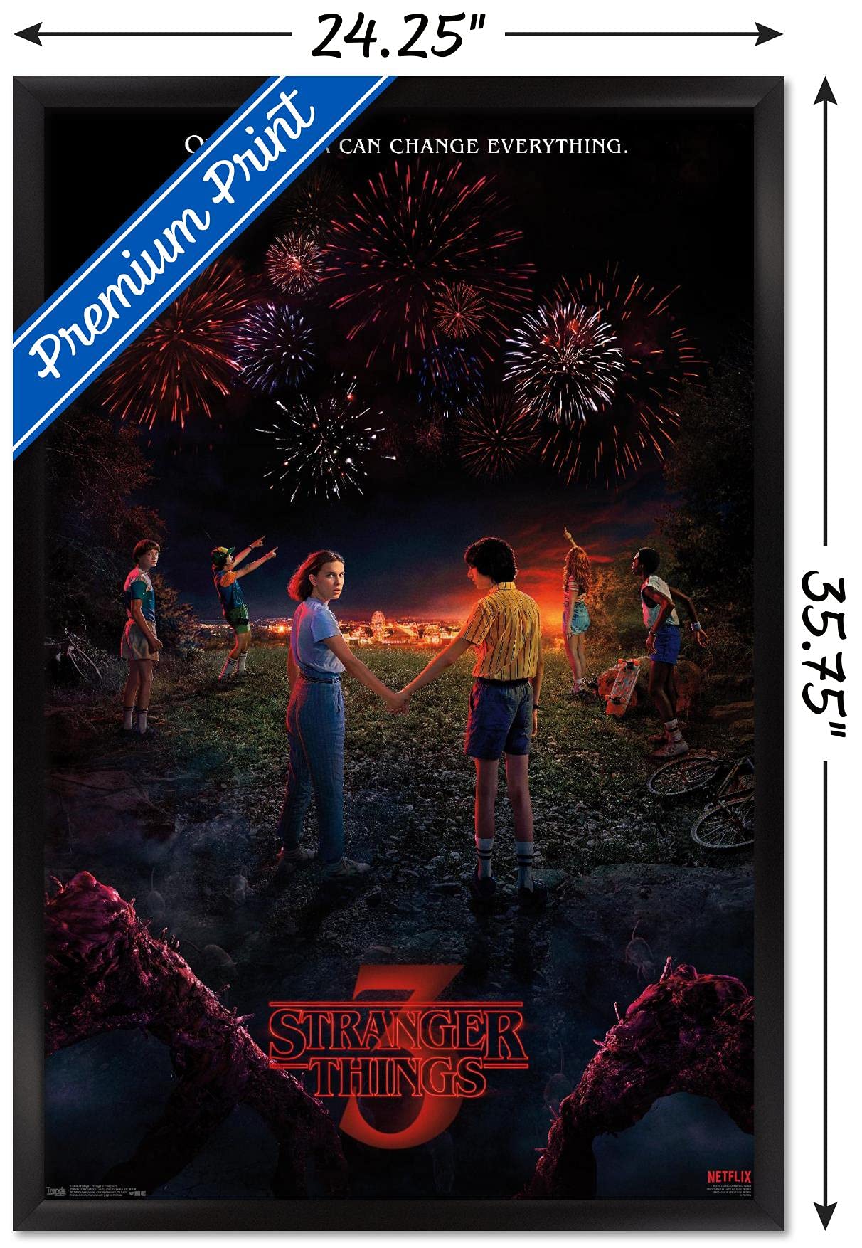Trends International Netflix Stranger Things: Season 3 - Key Art Wall Poster, 22.375'' X 34'', Black Framed Version