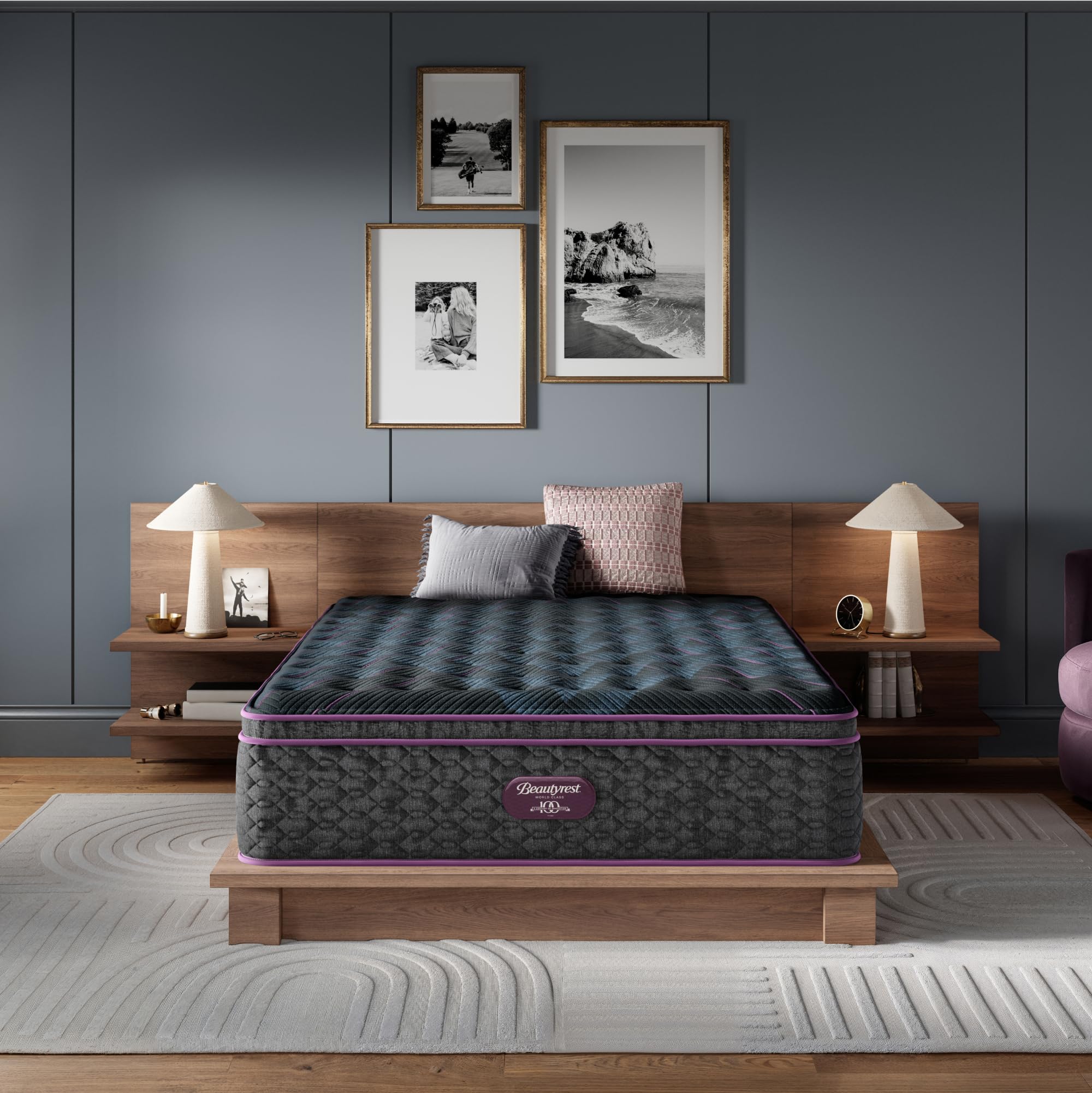 Beautyrest World Class Level Three Medium Pillow Top 15.75 Mattress - King Size - Supportive, Pressure Relief, Cooling, Motion S