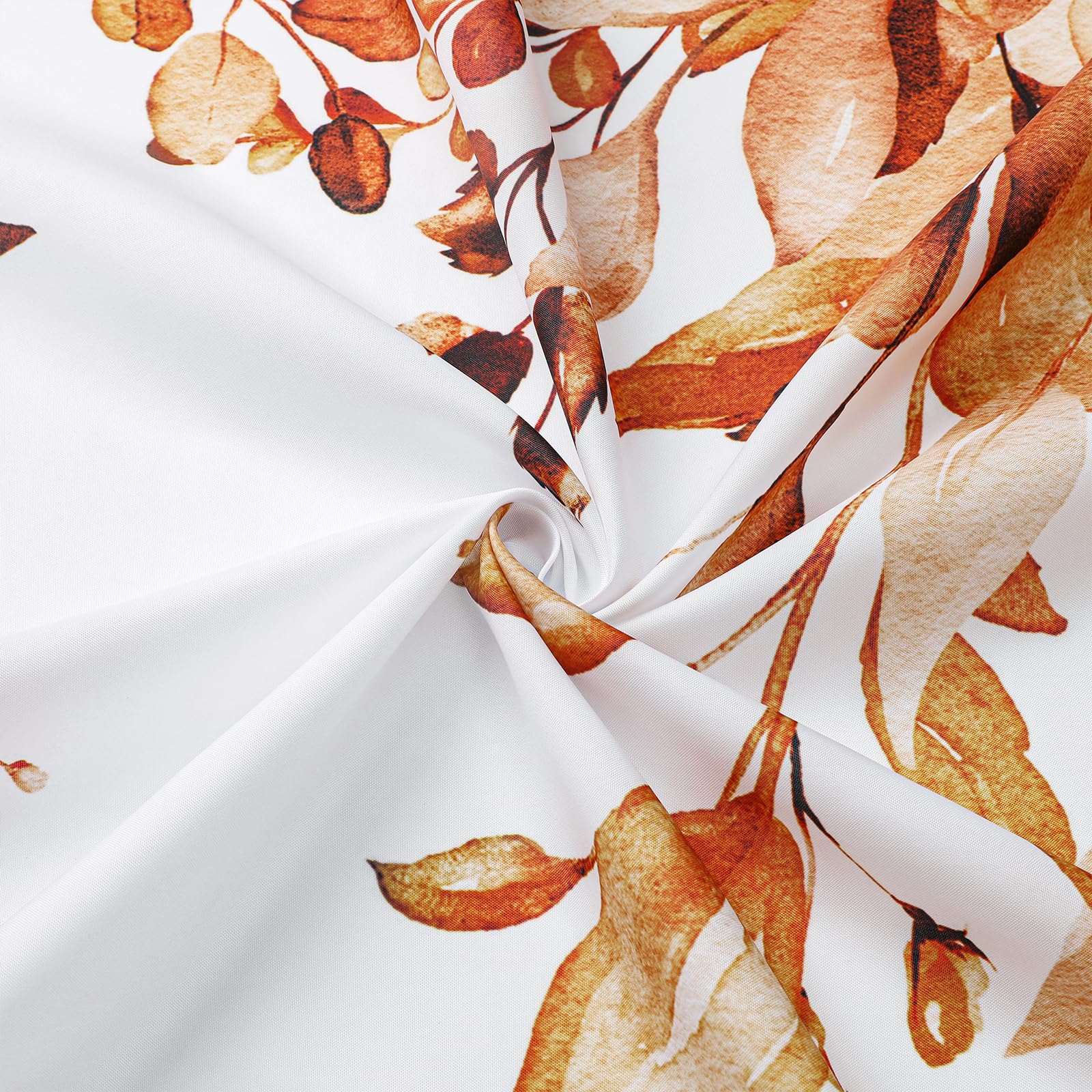 Gibelle Small Stall Shower Curtain 36 X 72, Narrow Orange Floral Shower Curtain For Bathroom, Fall Watercolor Plant Eucalyptus L