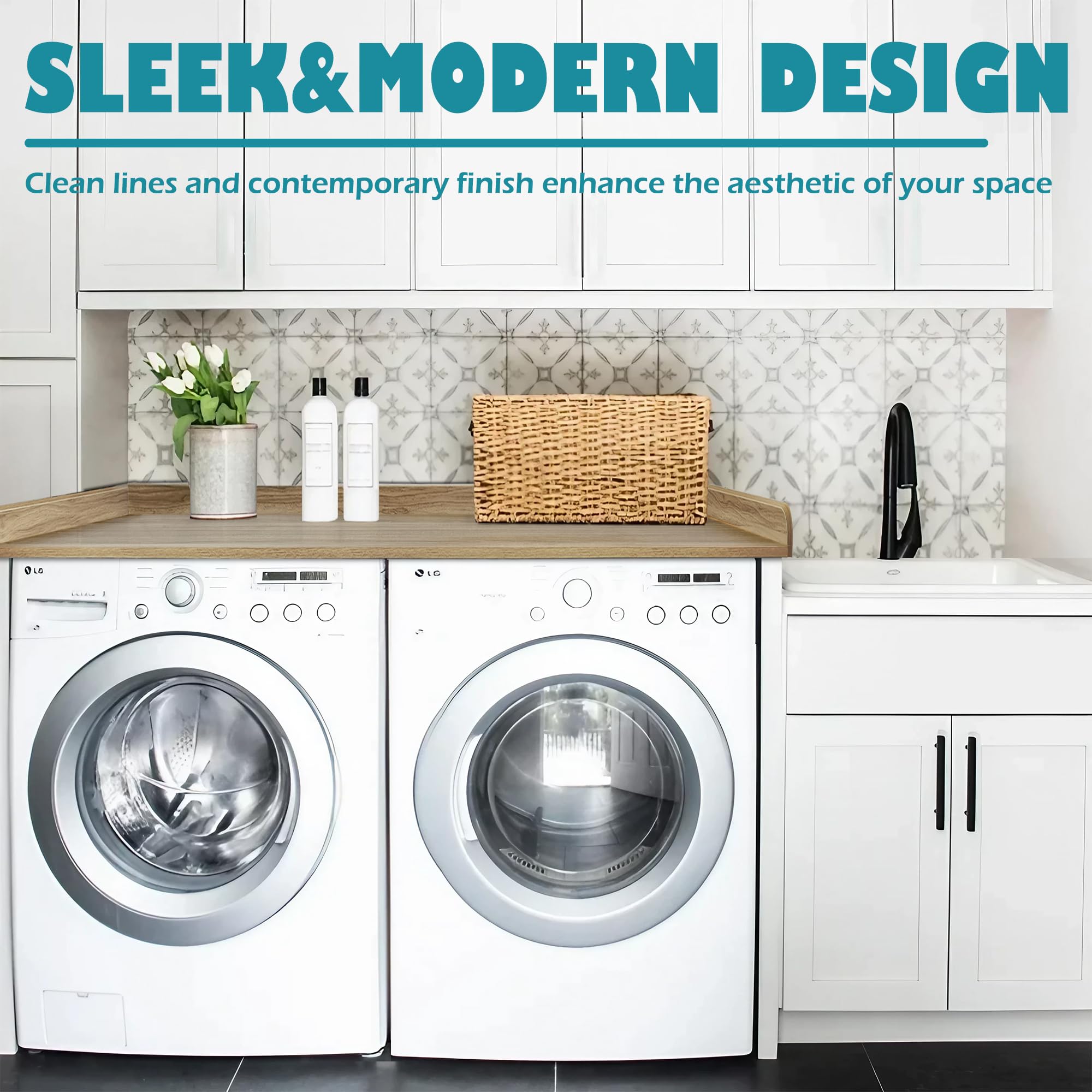 Royxen Laundry Countertop Solid Wood, Countertop For All Front-Loaded Washing Machine And Dryer, Extra Room For Laundry Room, Wh