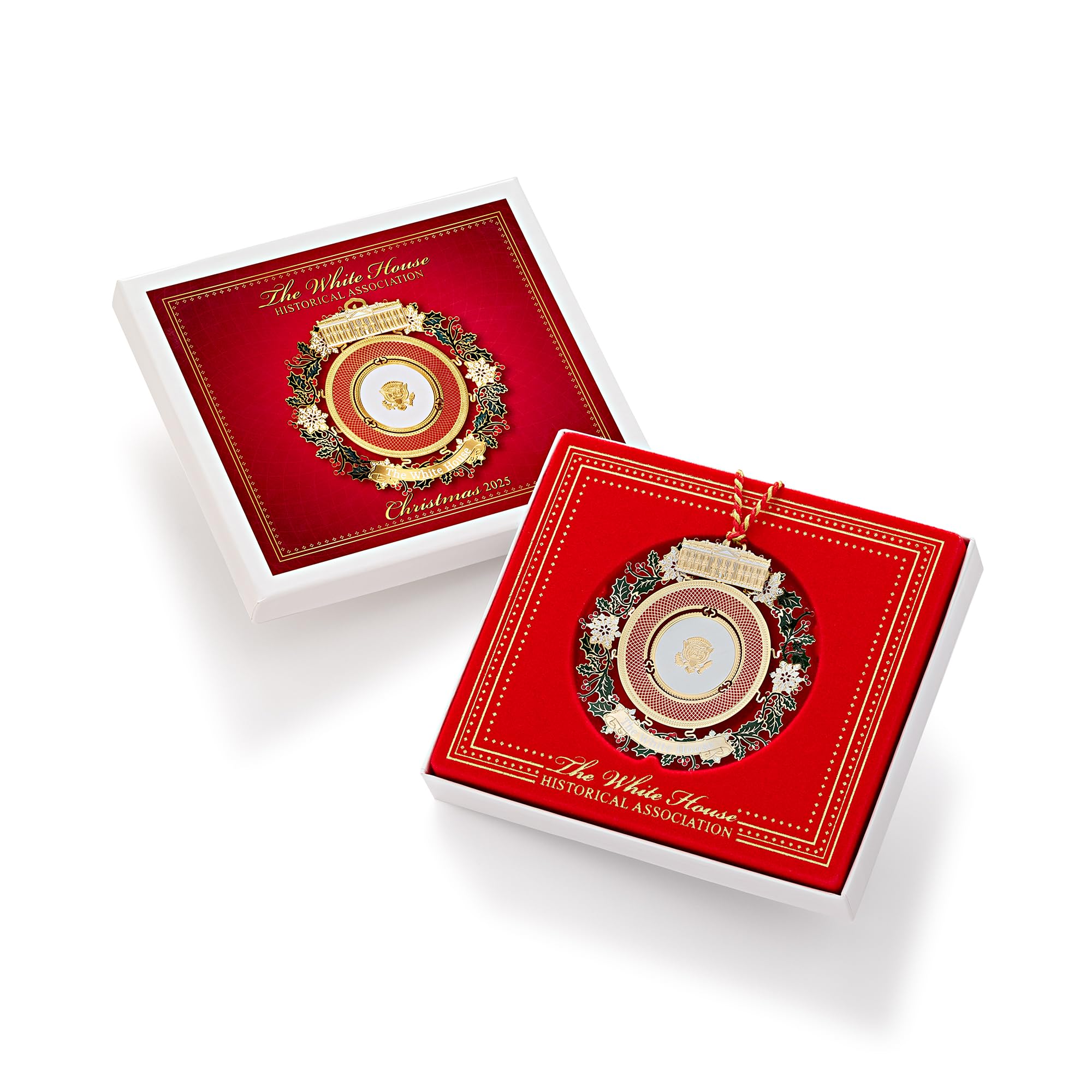 Official 2025 White House Christmas Ornament - Honors 150 Years of White House State Dinners, 24k Gold-Finished Brass, Includes