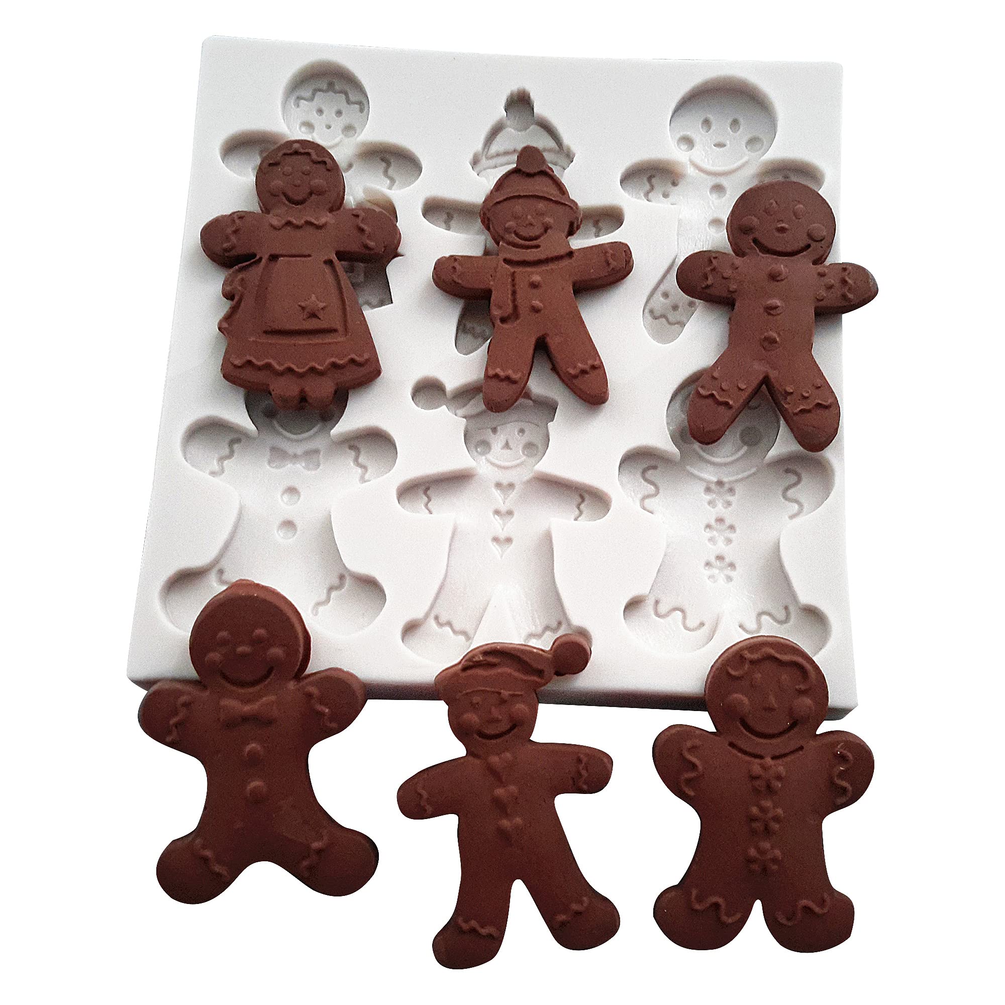 Christmas Gingerbread Man Fondant Molds,Silicone Chocolate Candy Mould For Christmas Birthday Party Cake Decoration Cupcake Topp