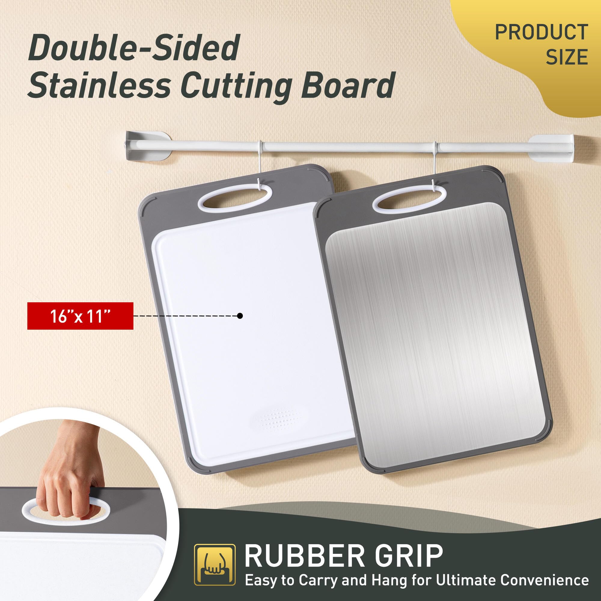 2 in 1 Stainless Steel Cutting Board with Handle Chopping Butcher Block Not Titanium Best Mama Mommy Bonus Mom Ever Mother In La