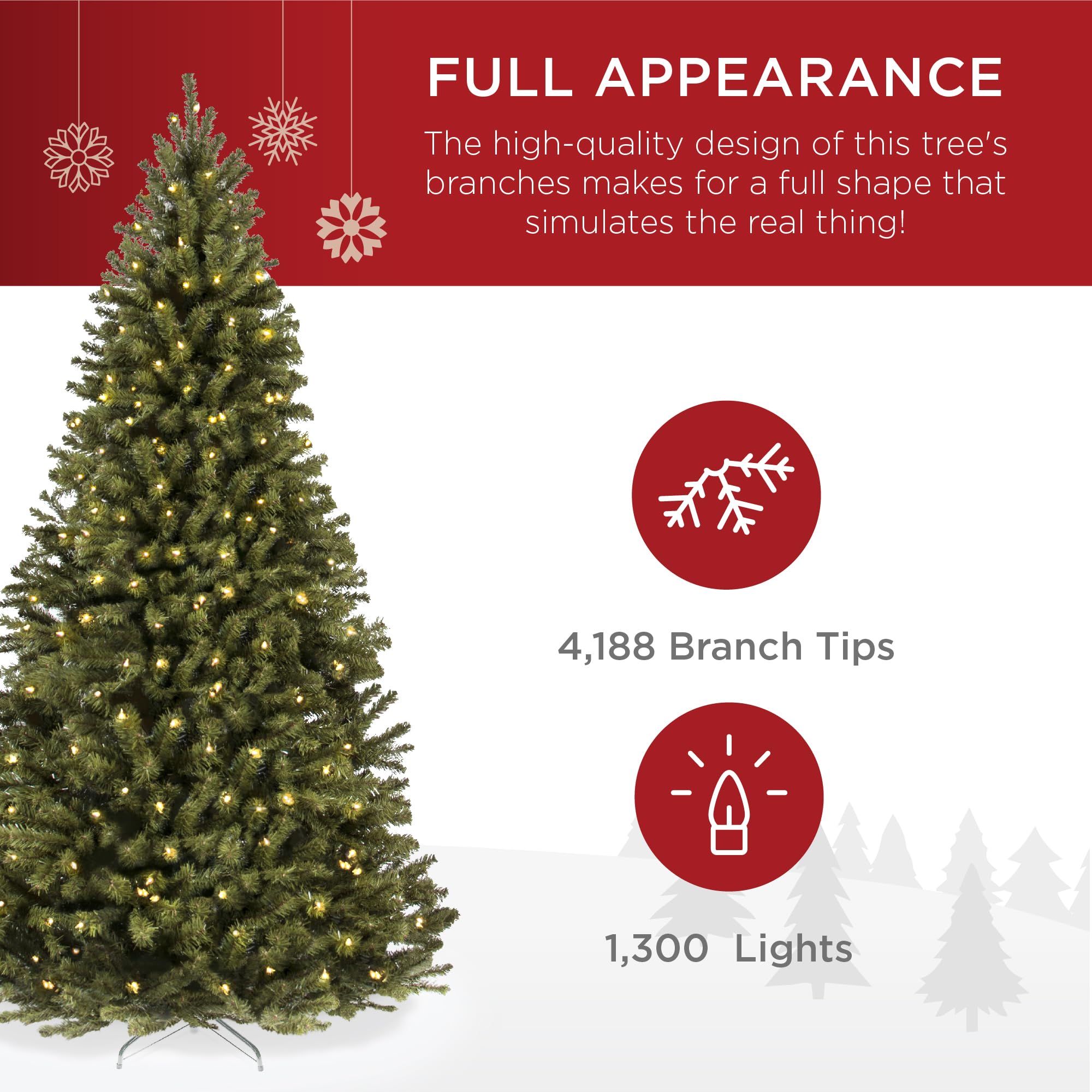 Best Choice Products 12ft Pre-Lit Spruce Artificial Holiday Christmas Tree for Home, Office, Decoration w/ 1,300 Incandescent Li